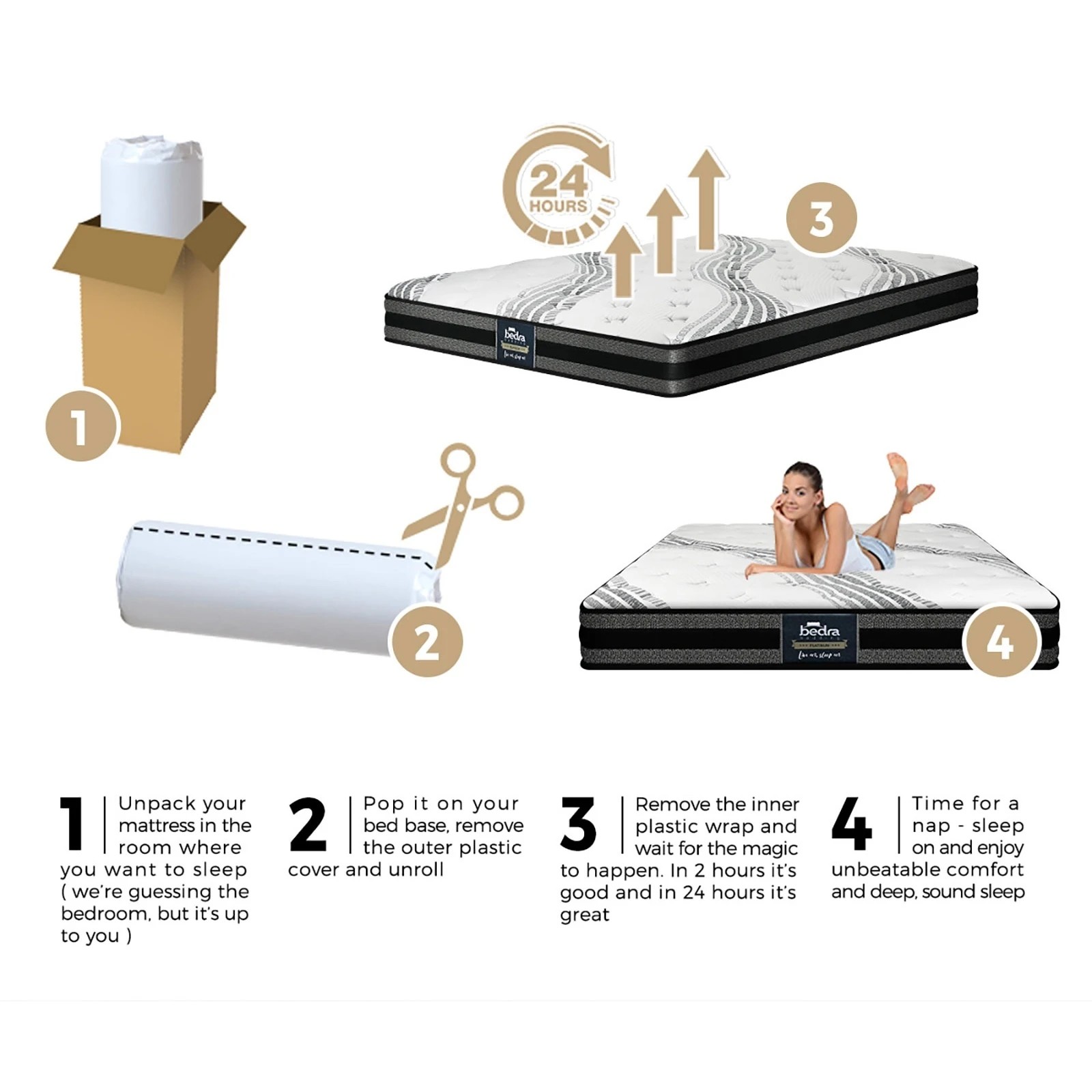 7 Bedra Bedding Mattress Luxury Bed Bonnell Spring Foam Medium 18cm Double
 - Multi, 7 of 10