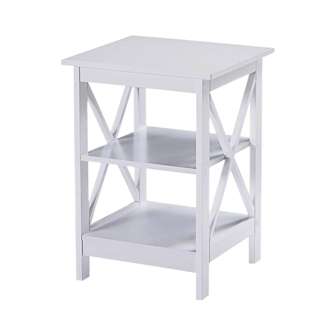 1 Sarantino Orson 2-tier Bedside Table - White, 1 of 8