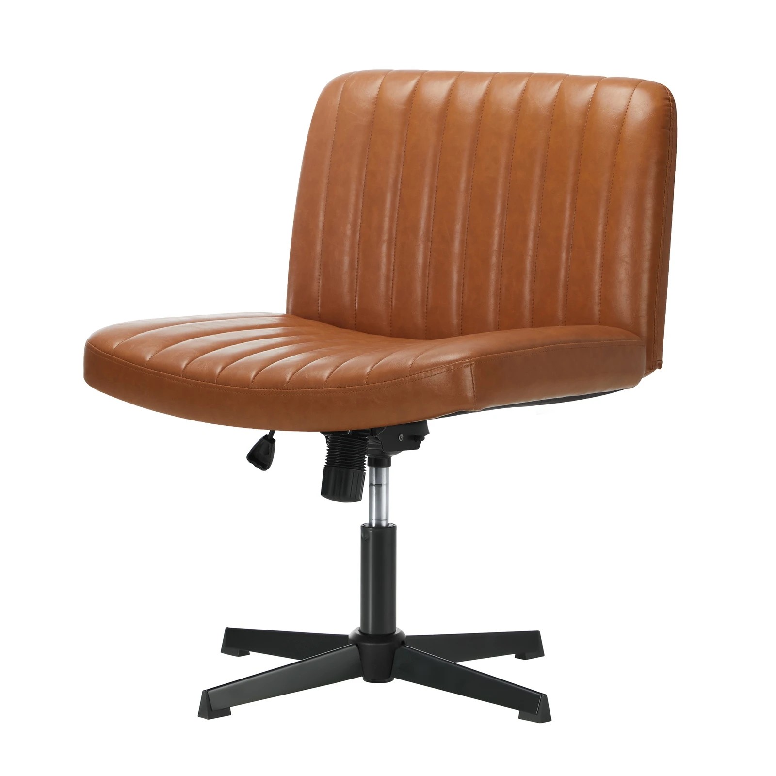 9 Oikiture Mid Back Armless Office Desk Chair Wide Seat Faux Leather
 - Brown, 9 of 10