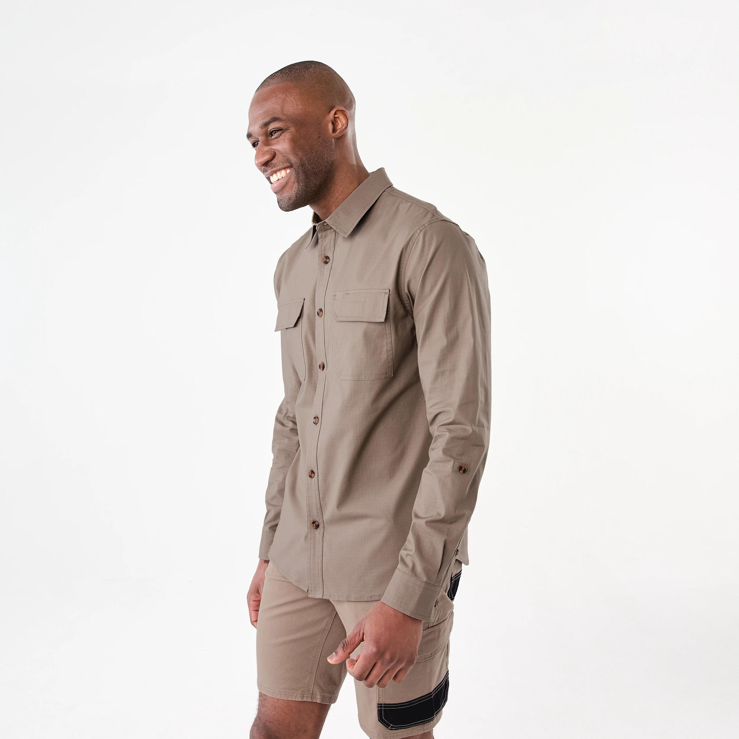2 Workwear Long Sleeve Work Shirt DESERT TAUPE, 2 of 9