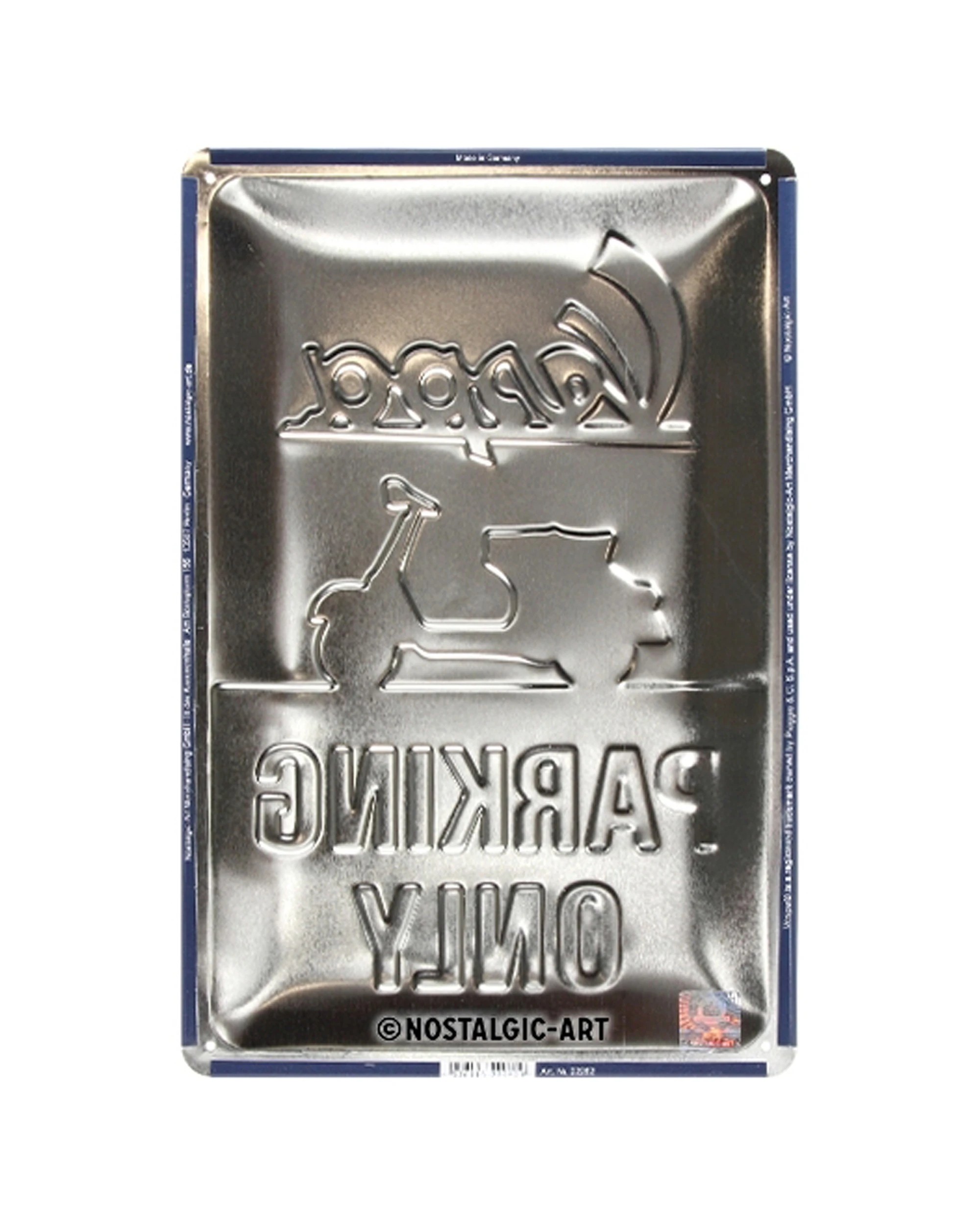 2 Nostalgic-Art Medium 20x30cm Metal Wall Art Sign Plaque - Vespa Parking Only - Multi, 2 of 3