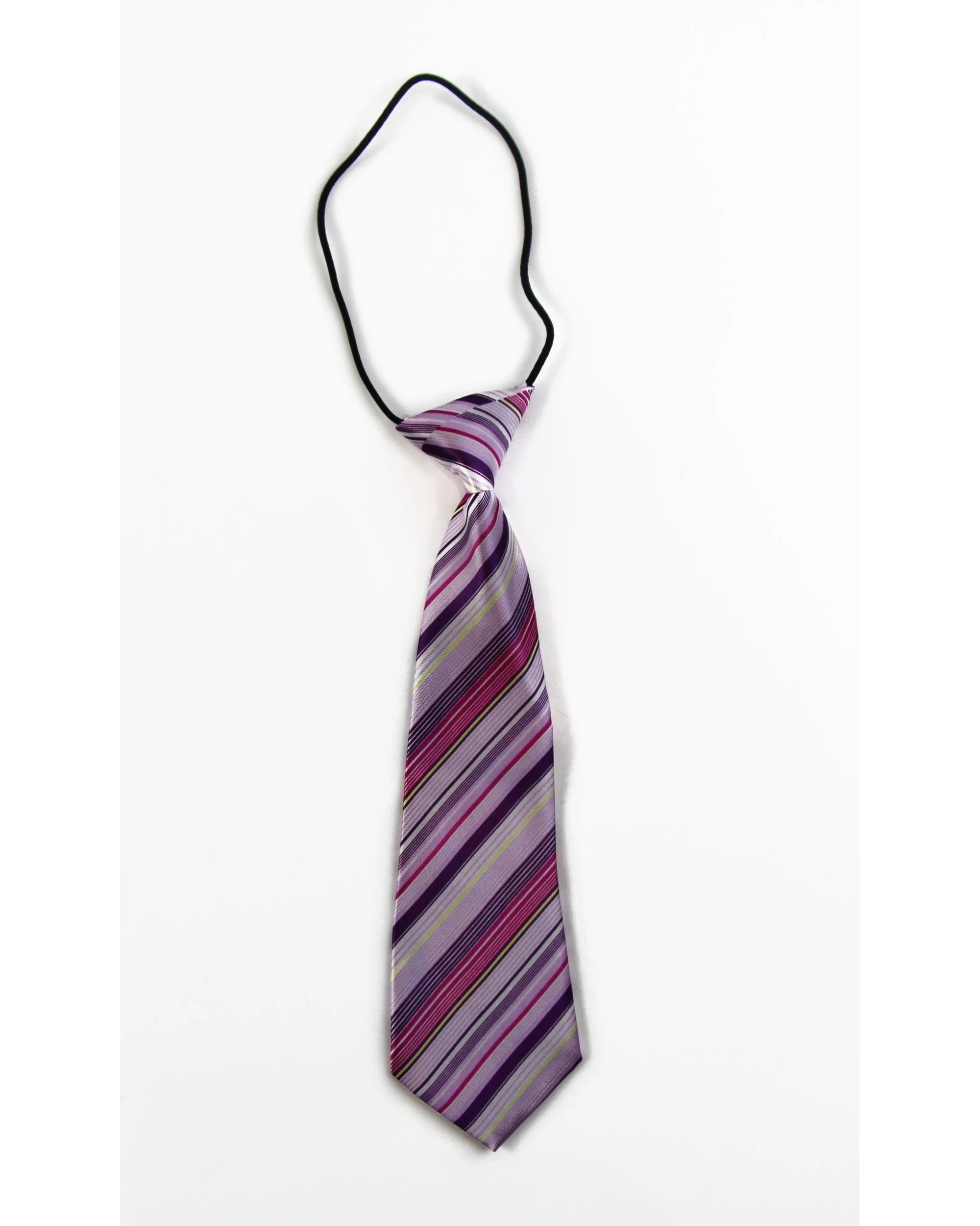 2 Zasel Kids Boys Diagonal Patterned Elastic Neck Tie - Shades Of Pink - Multi, 2 of 2