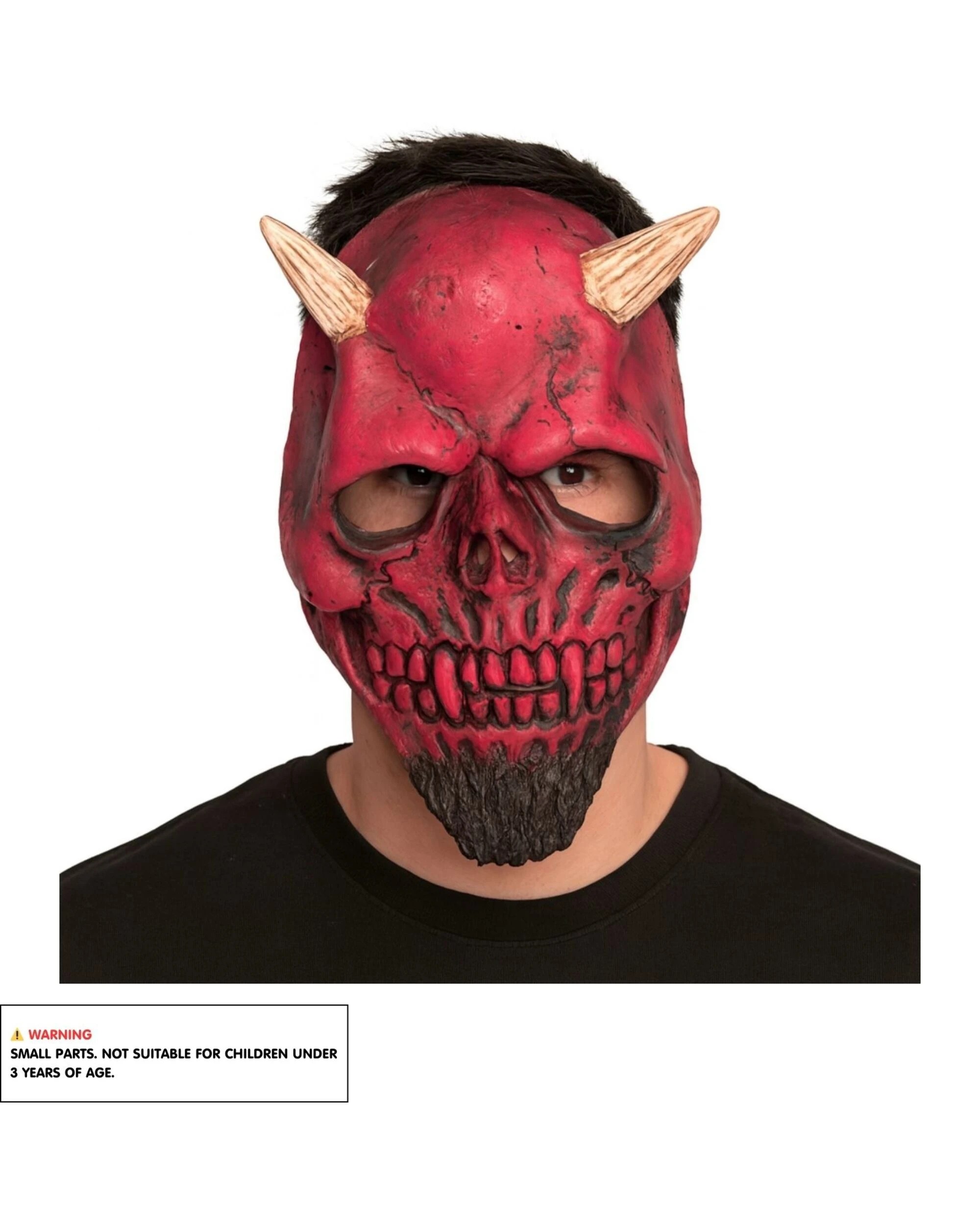 2 Oceana Adult Red Devil Latex Mask - One Size - Red, 2 of 3