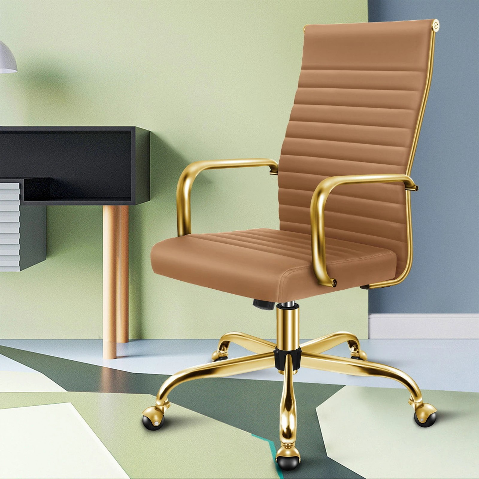 10 Alfordson Office Chair Padded Seat Ergonomic Executive Computer Study Gaming - Brown, 10 of 10