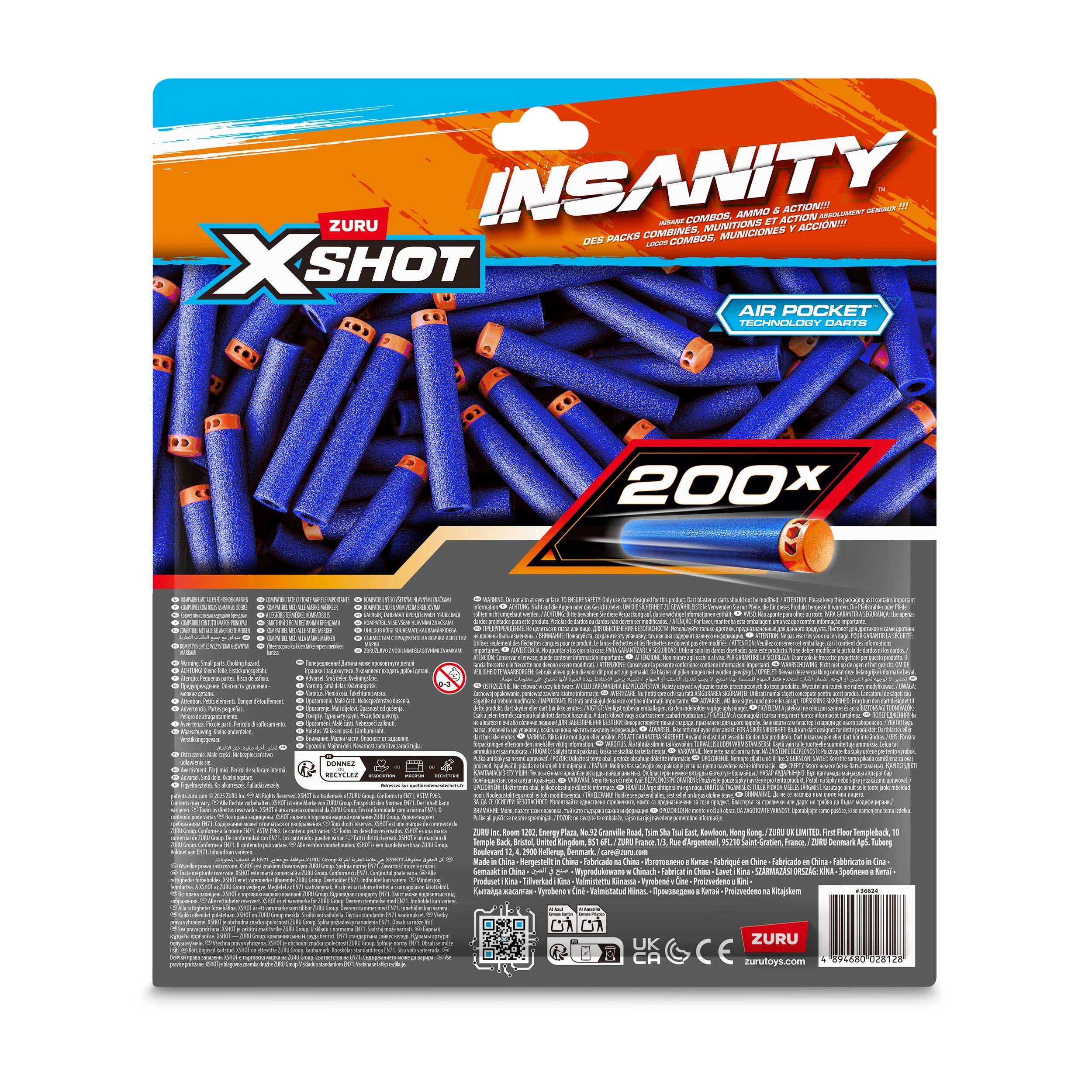 6 200 Piece Zuru X-Shot Insanity Air Pocket Technology Darts Refill Pack, 6 of 6