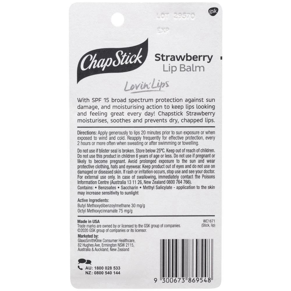 2 Chapstick Lip Balm Strawberry SPF 15 4.2g, 2 of 2