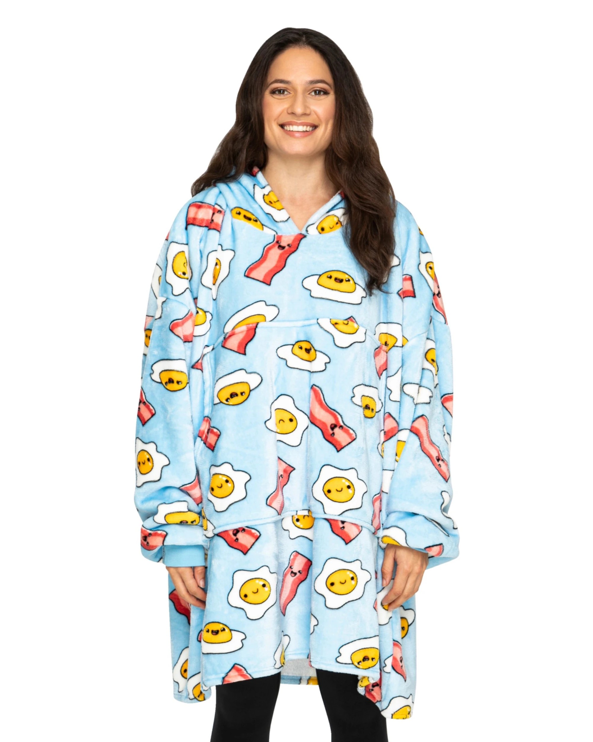 1 UGGO WEAR Giant Hoodie Wakey Wakey Adult - ONE SIZE - Blue, 1 of 5