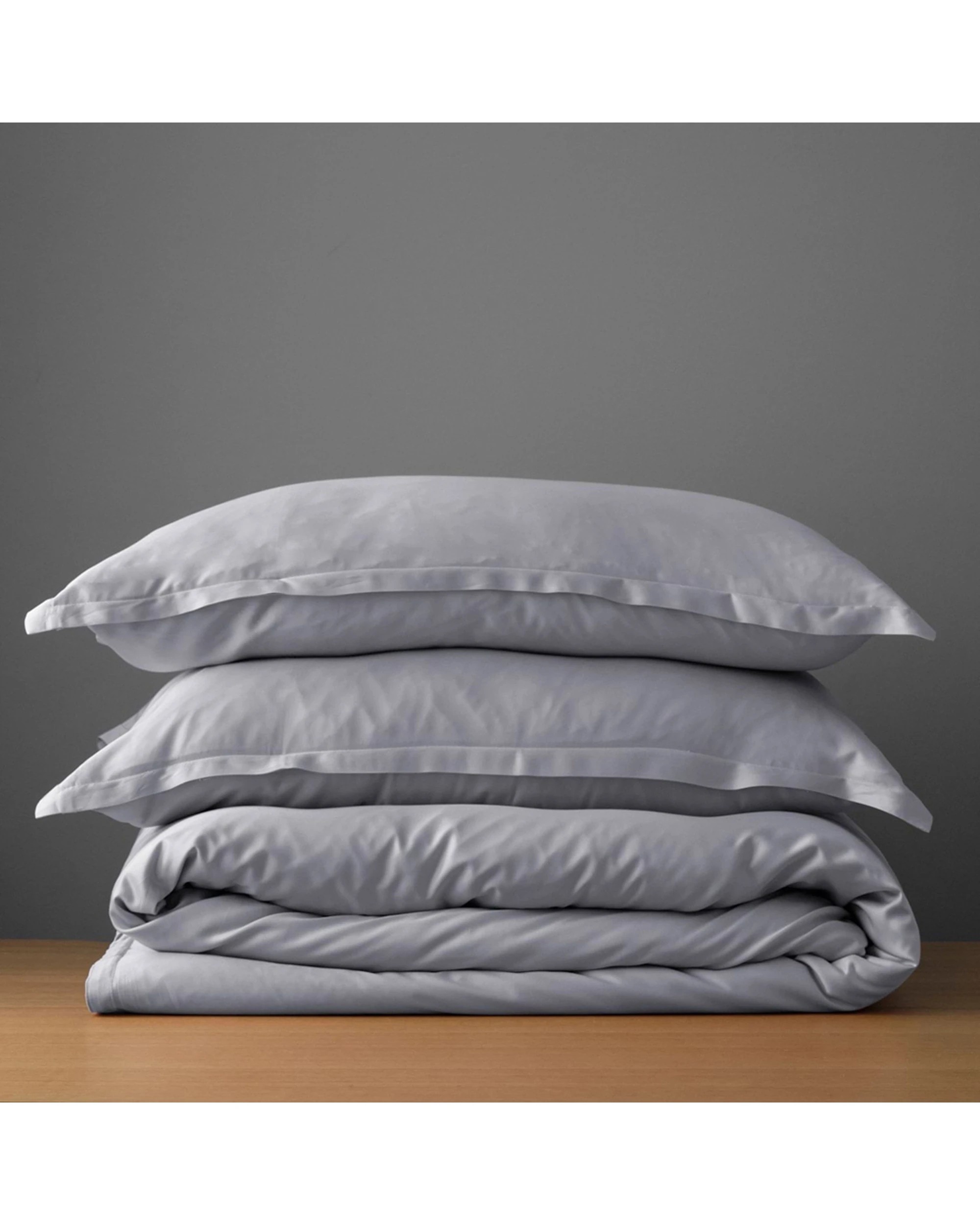 4 Canningvale Lustro Bamboo Quilt Bed Bedding Cover Set Perla Queen - Silver, 4 of 4