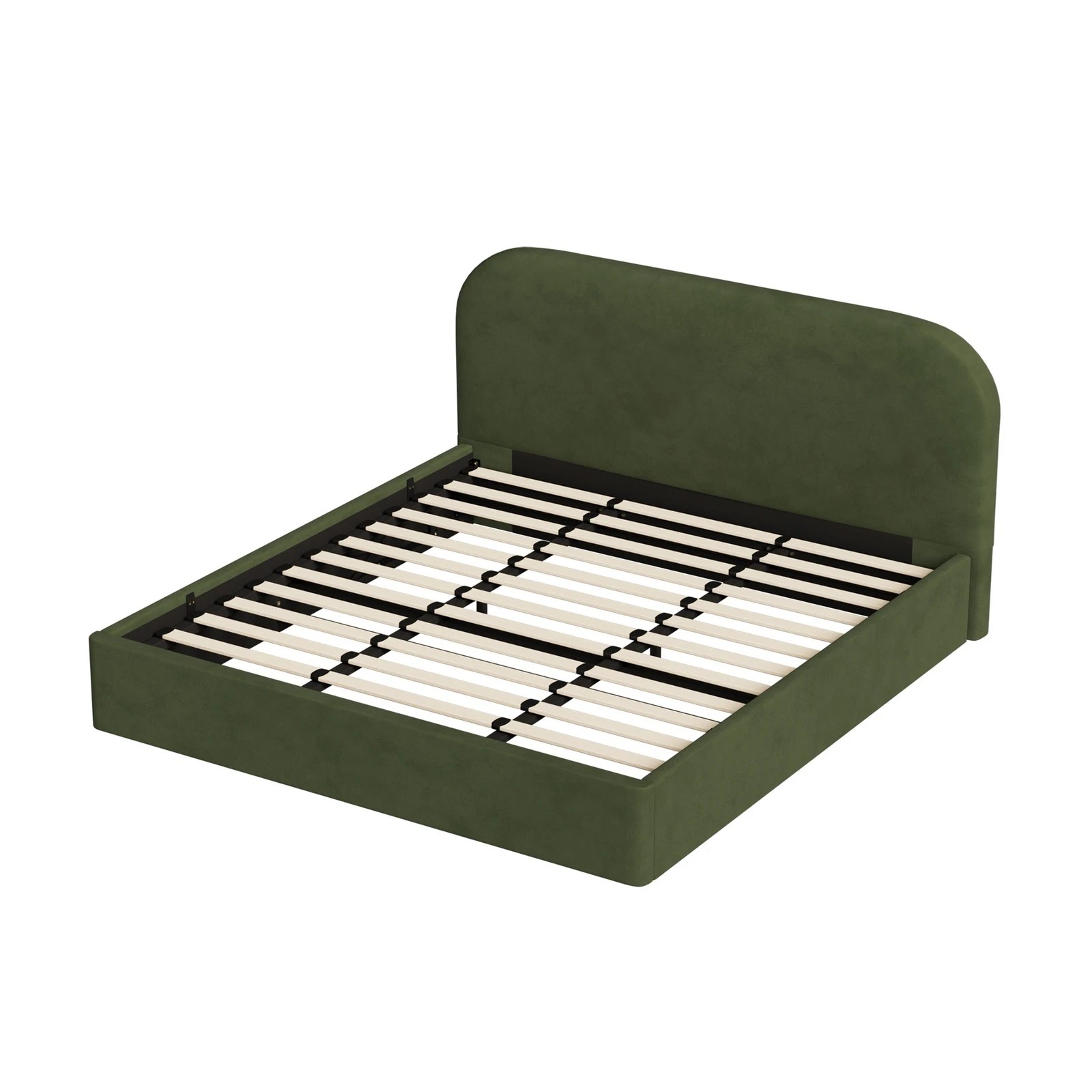 9 Oikiture King Bed Frame with Gas Lift Storage Mattress Base Velvet - Green, 9 of 9