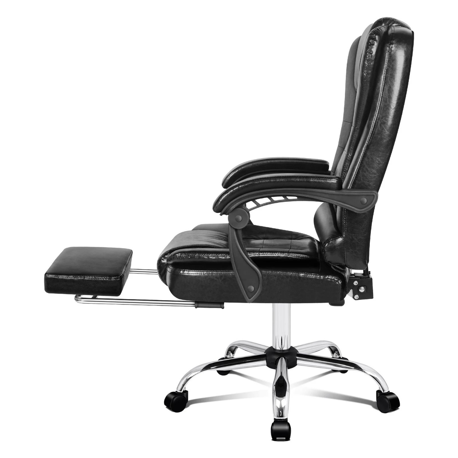 6 Alfordson Office Chair Gaming Executive Computer Racer PU Leather Seat Footrest - Black, 6 of 10