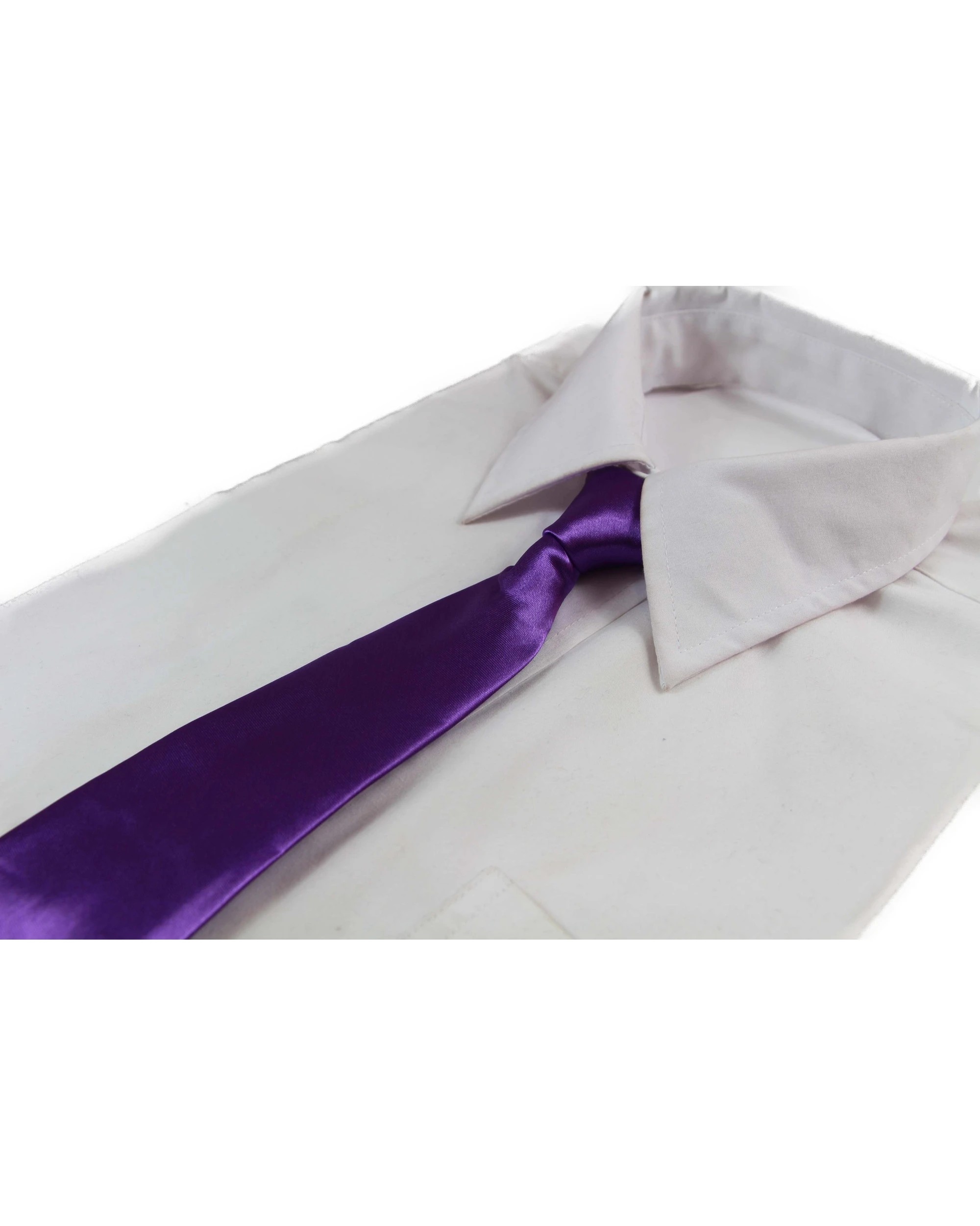 1 Zasel Kids Boys Purple Elastic Plain Neck Tie - Purple, 1 of 1
