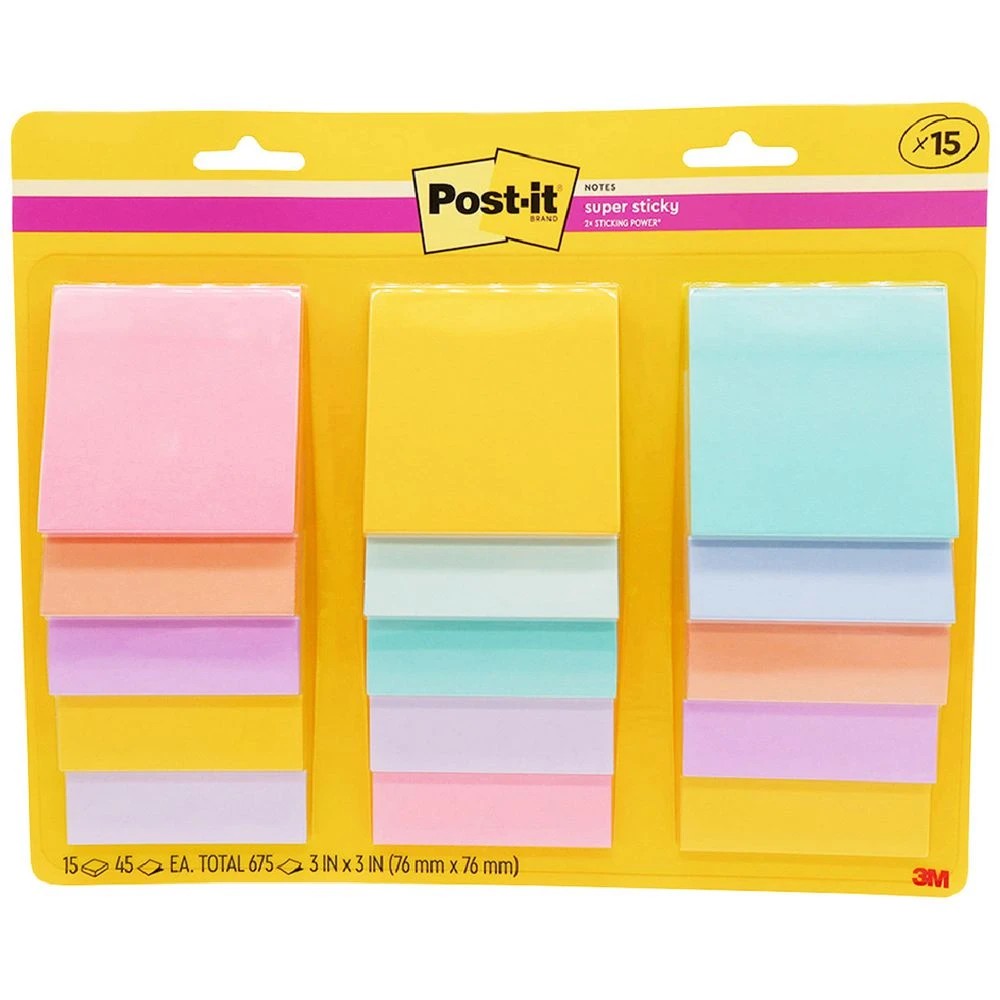 1 Post-it Super Sticky Notes 76x76mm Pastel 15 Pack, 1 of 6