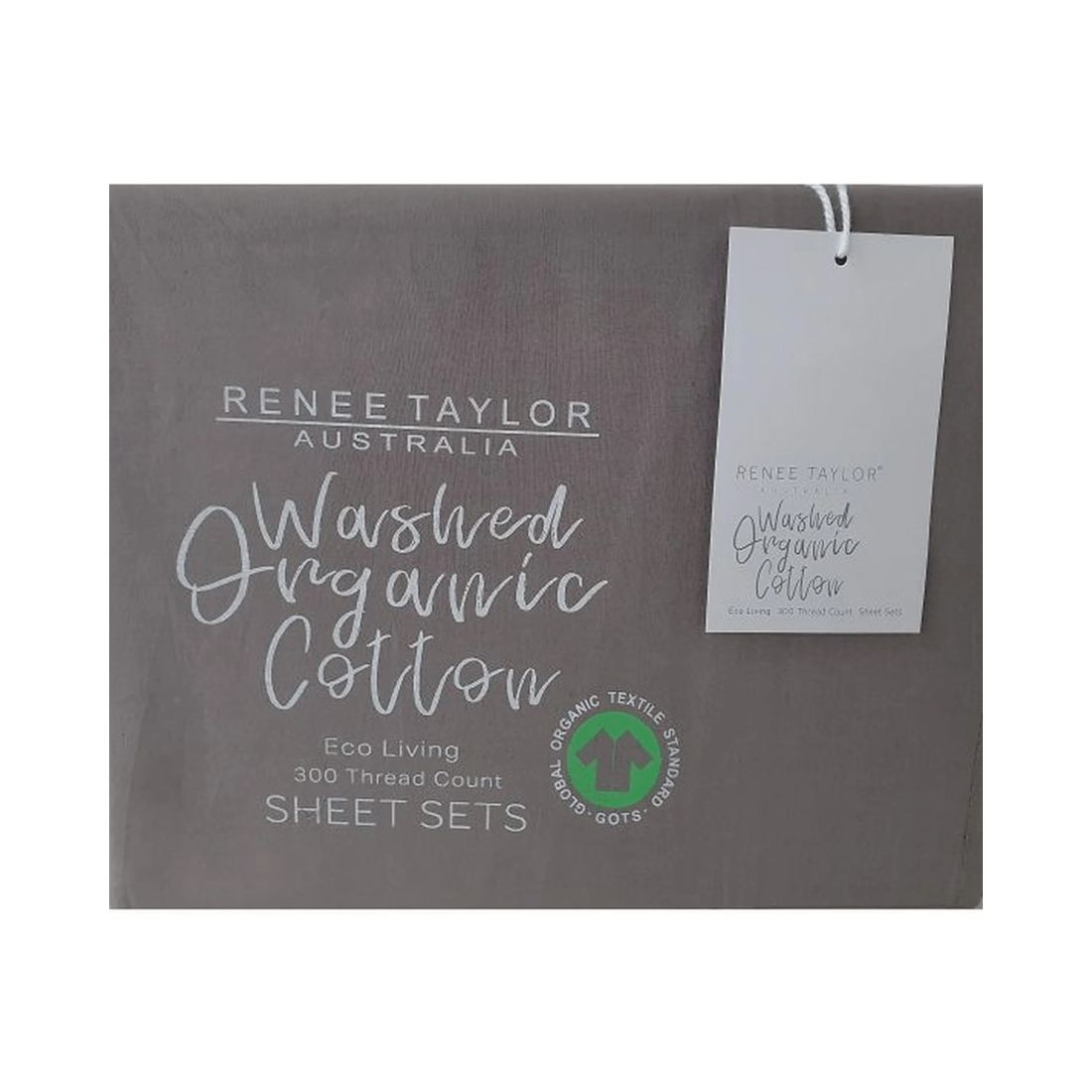 2 Renee Taylor 300 Thread Count 100% GOTS Organic Cotton Percale Sheet Set - King, Steel Grey - Grey, 2 of 2