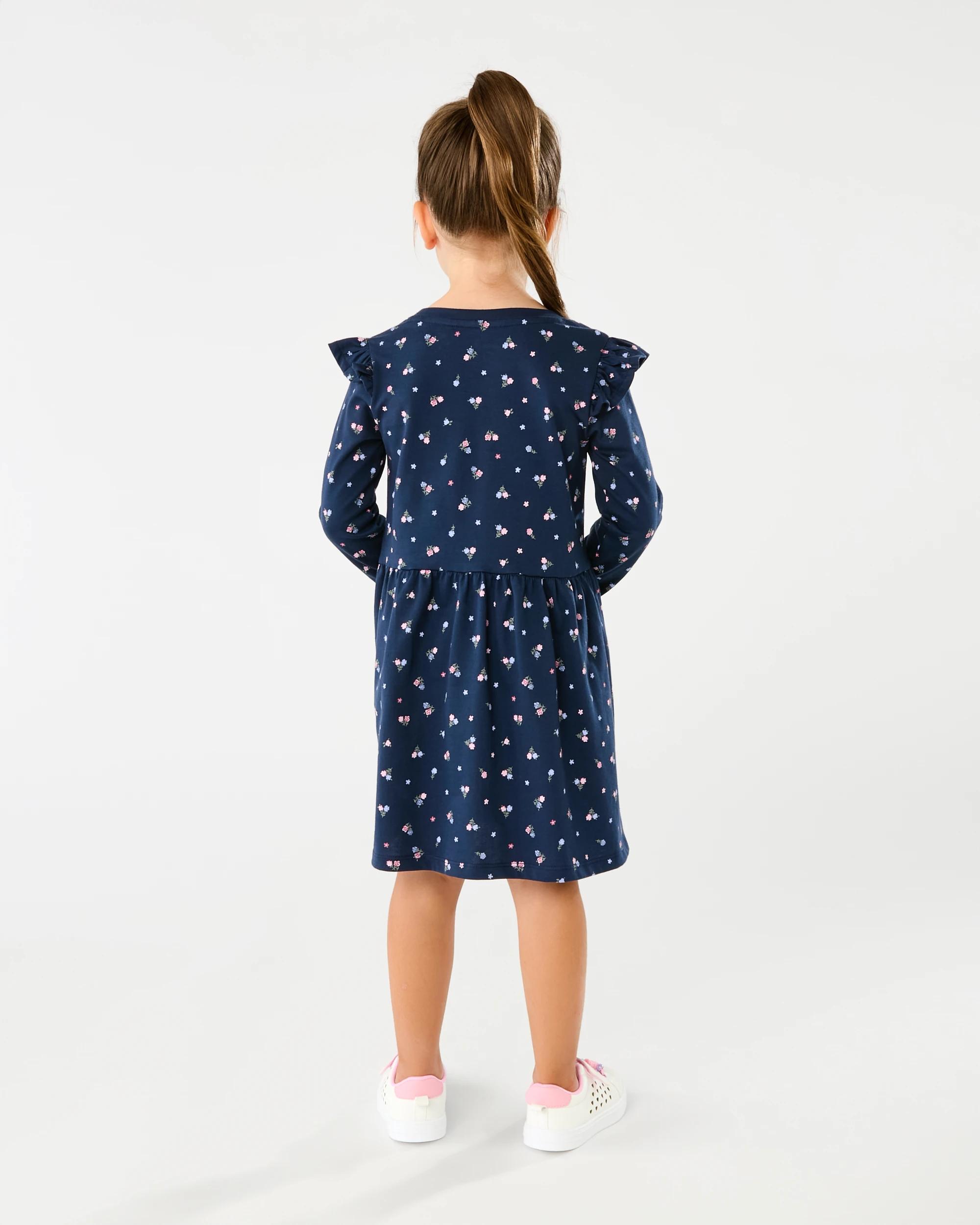 6 Long Sleeve Jersey Dress Nvy Floral, 6 of 6