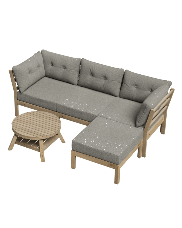 Livsip Outdoor Sofa Set 5-piece Lounge Setting Garden Table Chairs
 - B