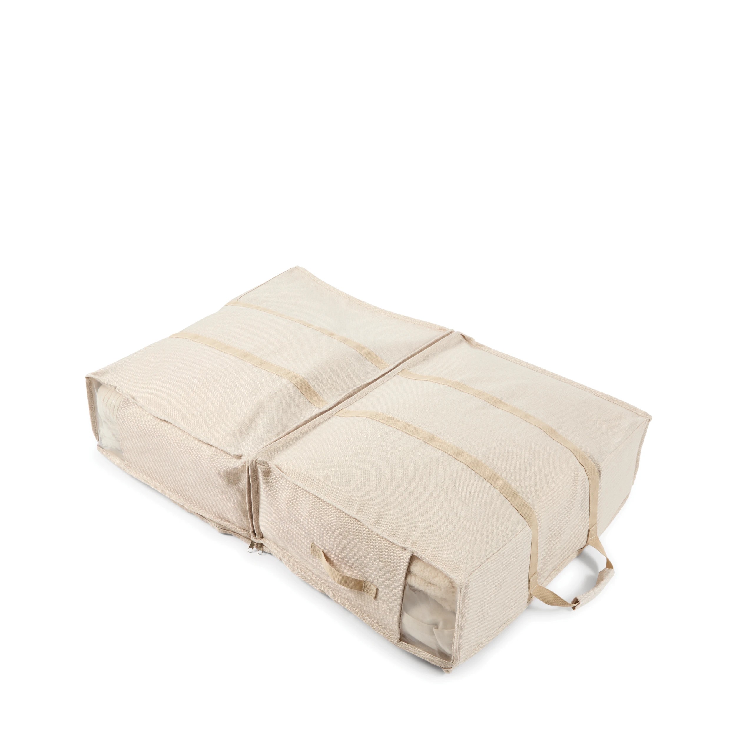 3 Linen Look 2 Section Large Storage Bag, 3 of 9