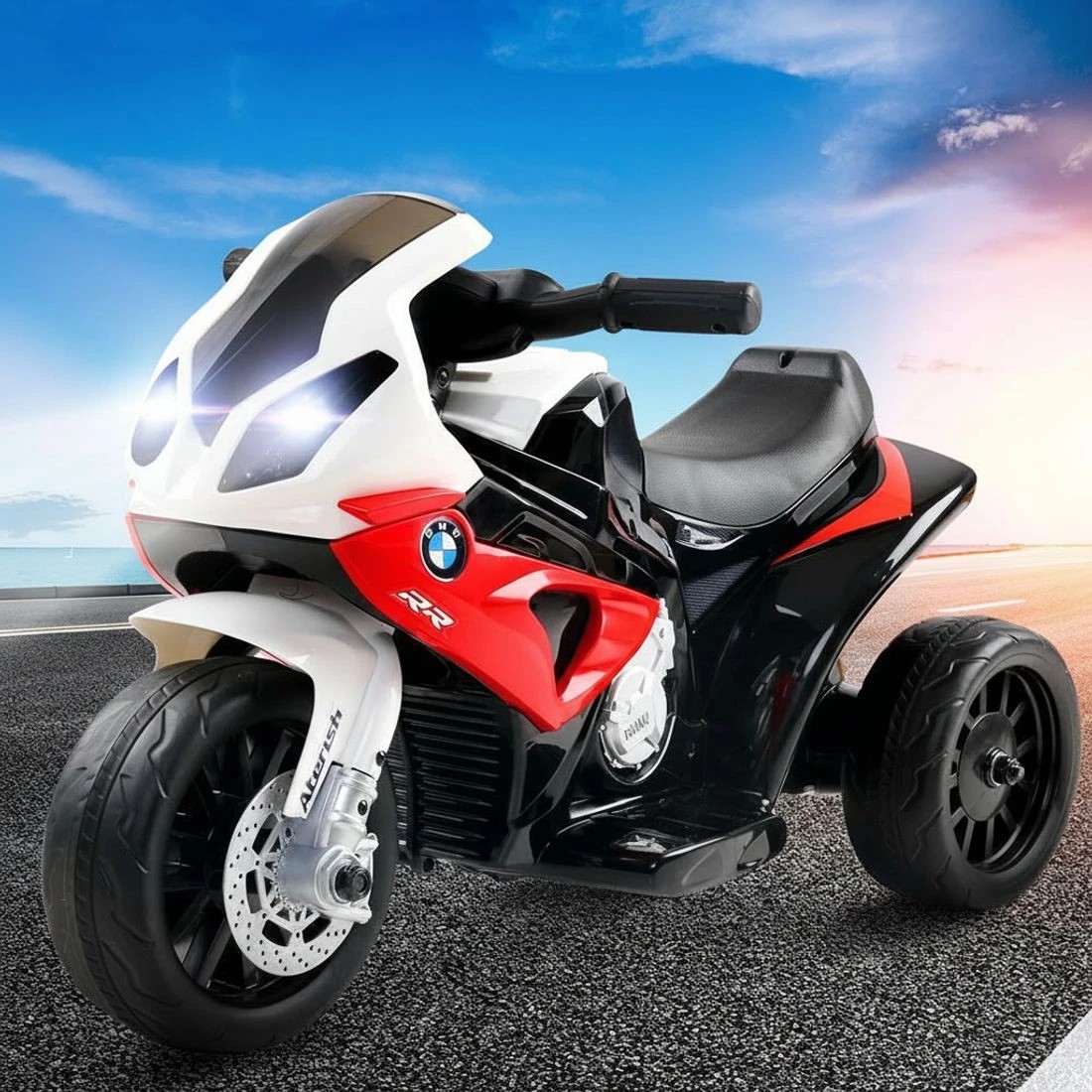 6 Kids Electric Ride On Car Police Motorcycle Motorbike BMW Licensed S1000RR Red - Red, 6 of 6