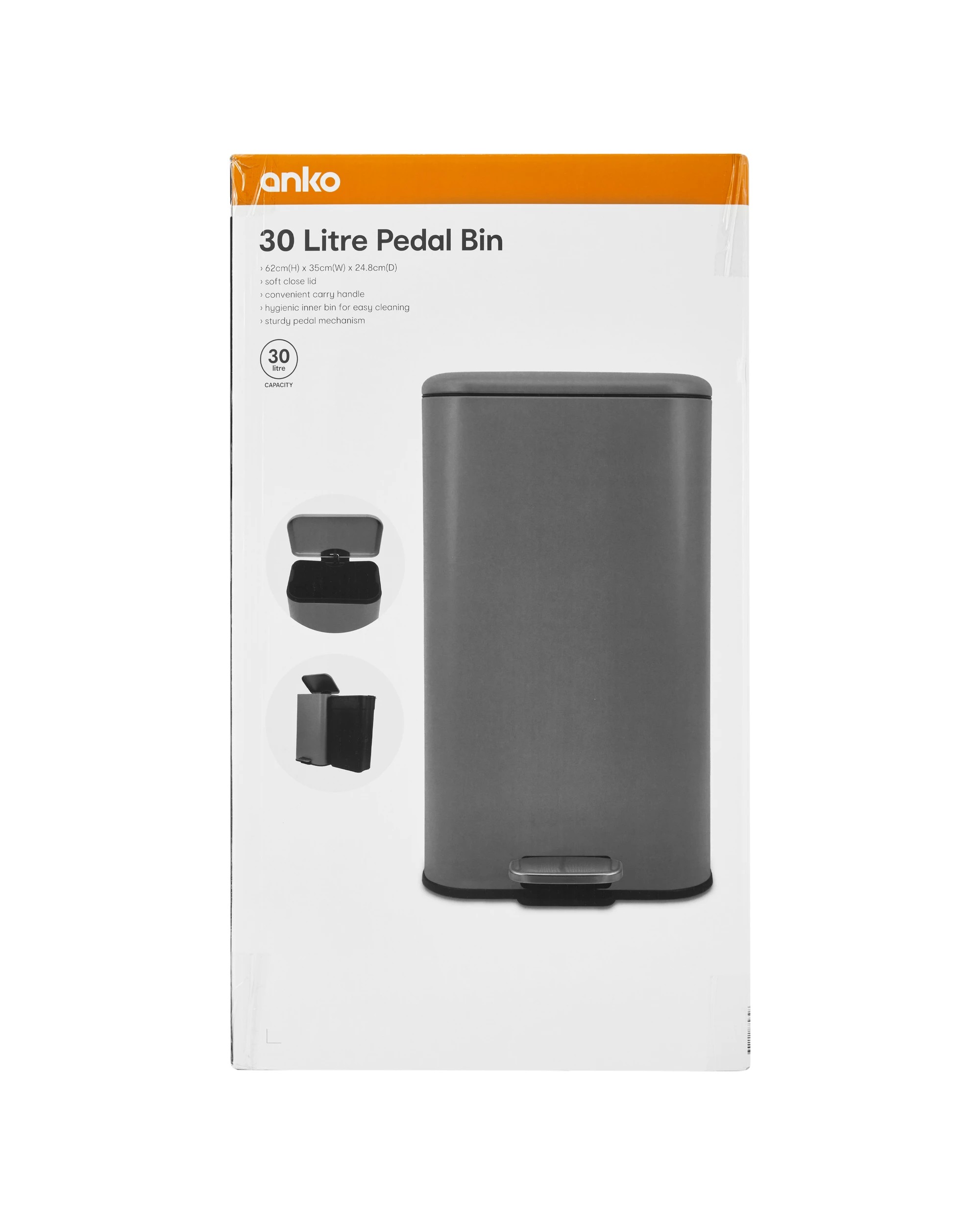 7 30L Pedal Bin - Grey, 7 of 8