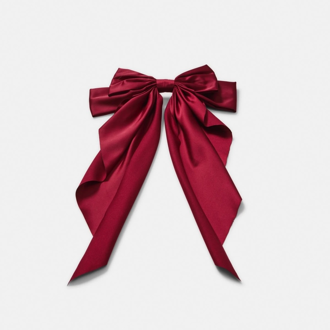 2 Burgundy Red Barrette Large Bow Hair Clip, 2 of 5