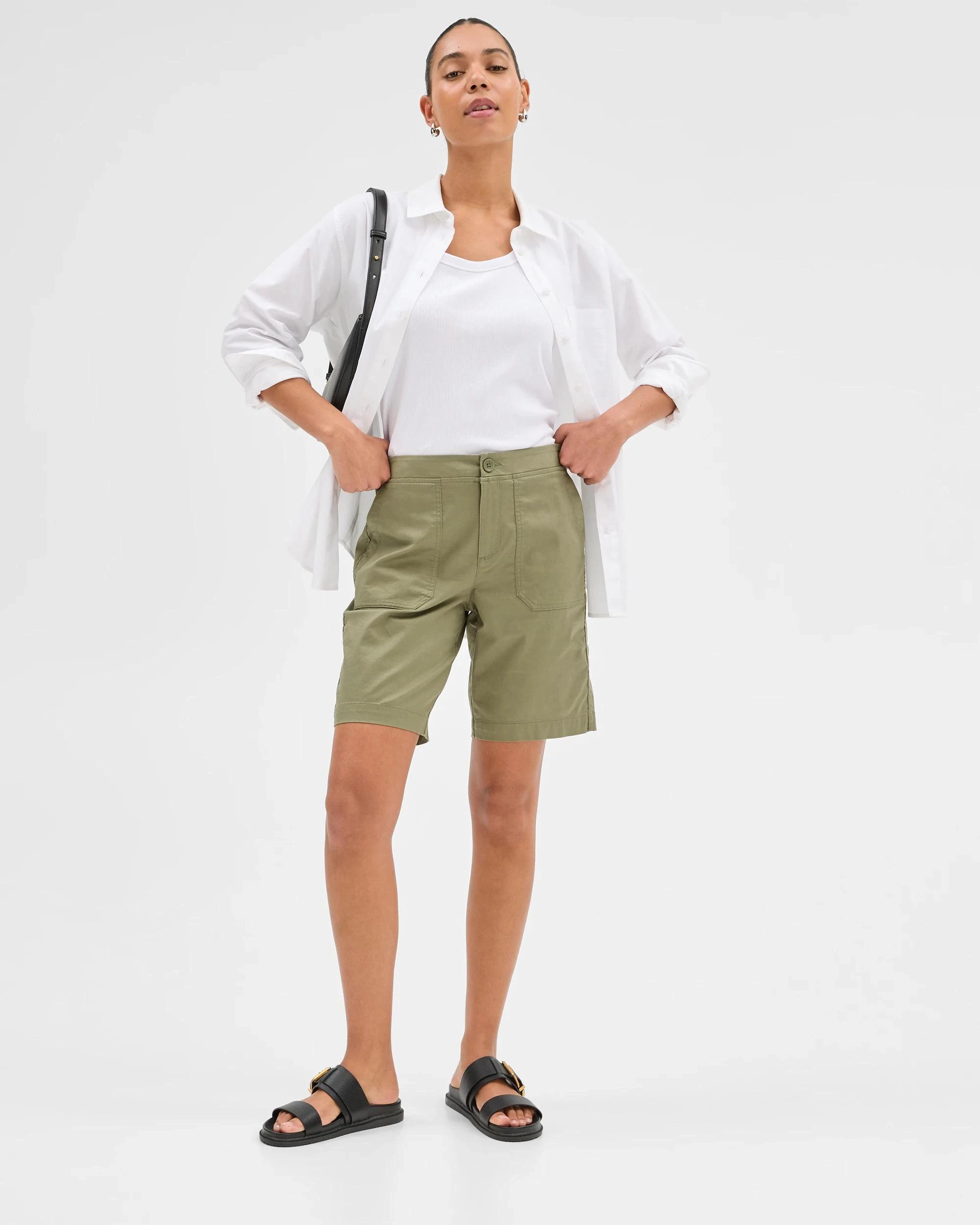 1 Target Ribbed Waist Shorts SPRING SAGE, 1 of 5