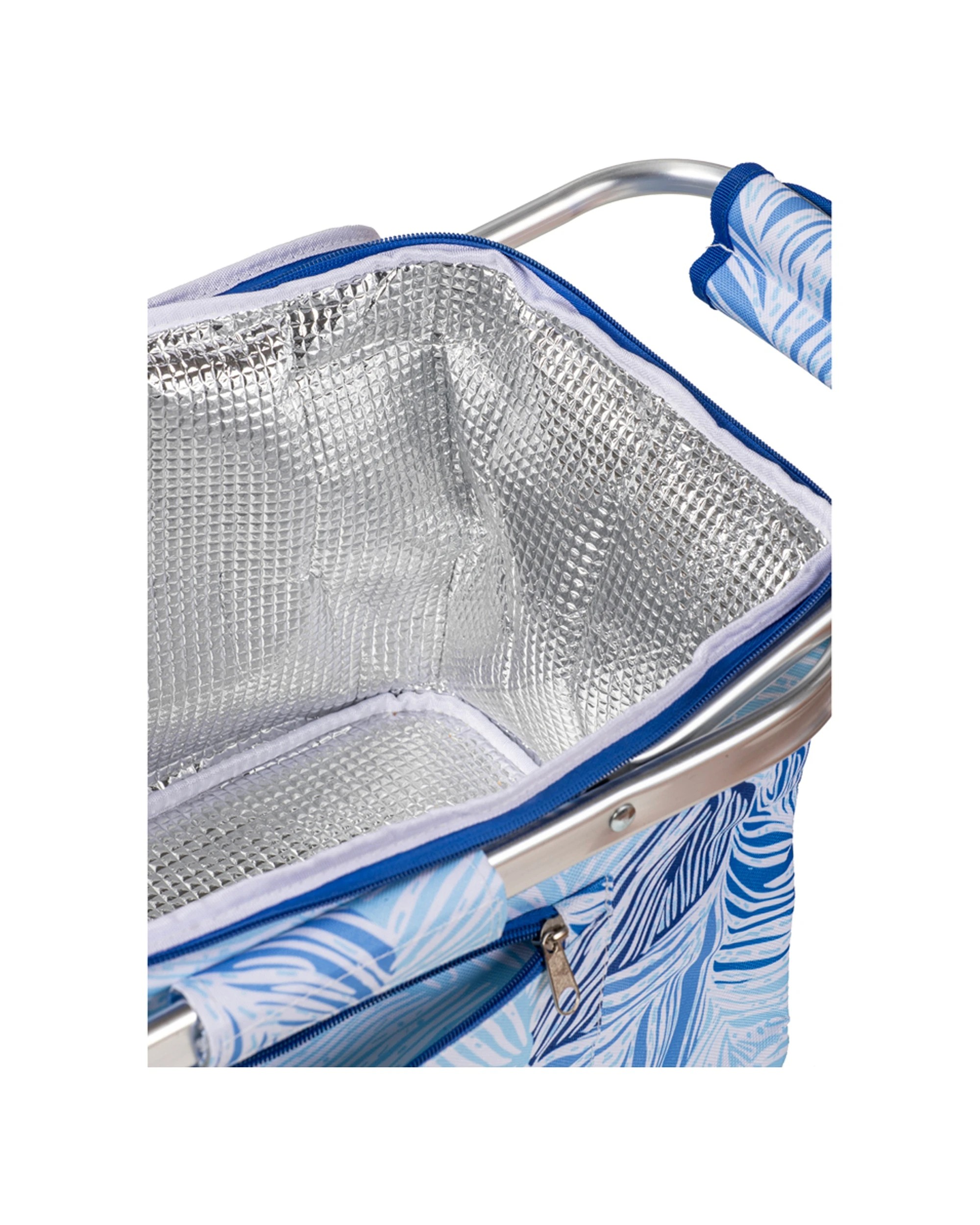 4 Porta Oceana Picnic 46cm Basket Camping Outdoor Storage Insulated Coastal - Pattern, 4 of 5
