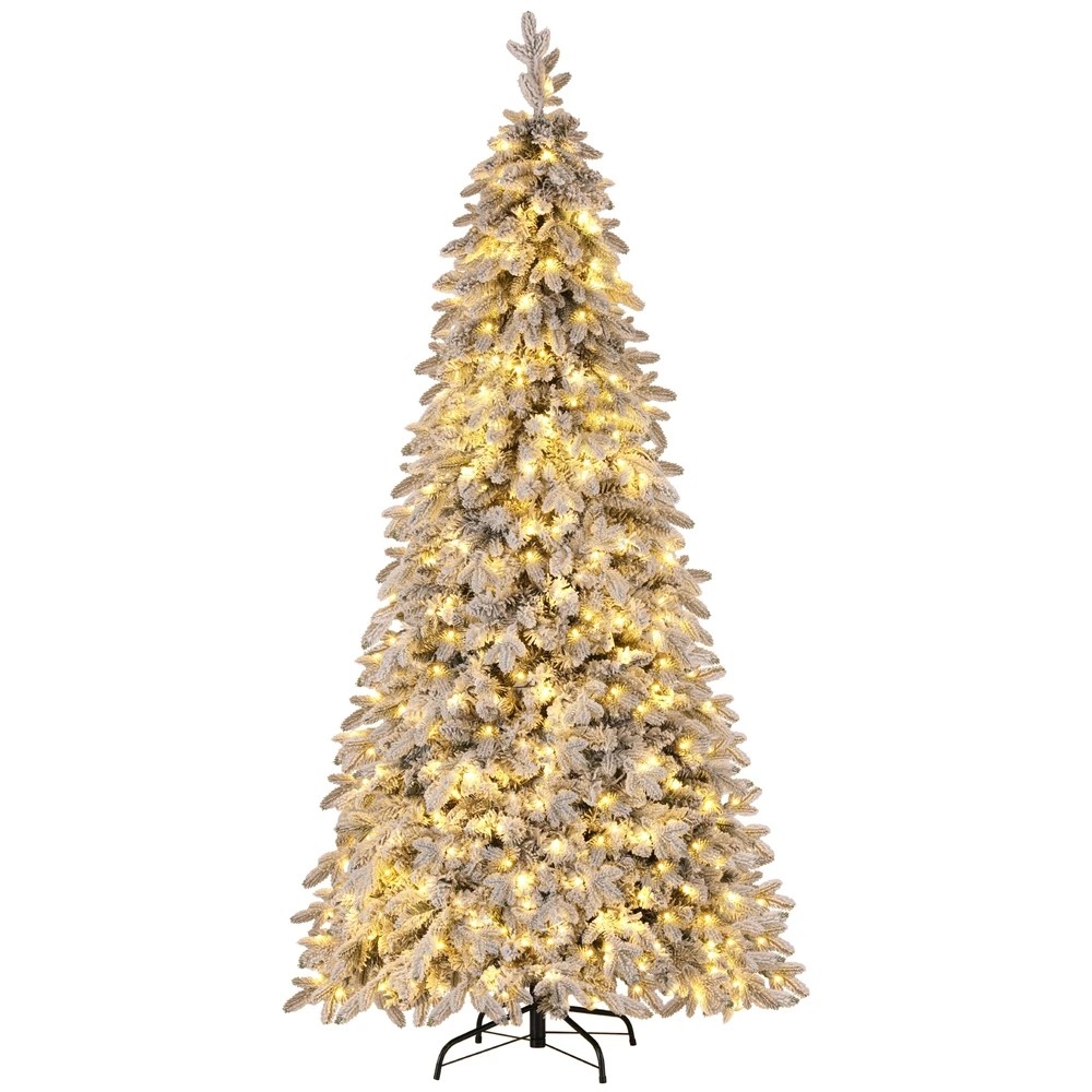 1 Jingle Jollys Christmas Tree 2.1m Flocking Pencil Tree LED Xmas 860 Tips - White, 1 of 7