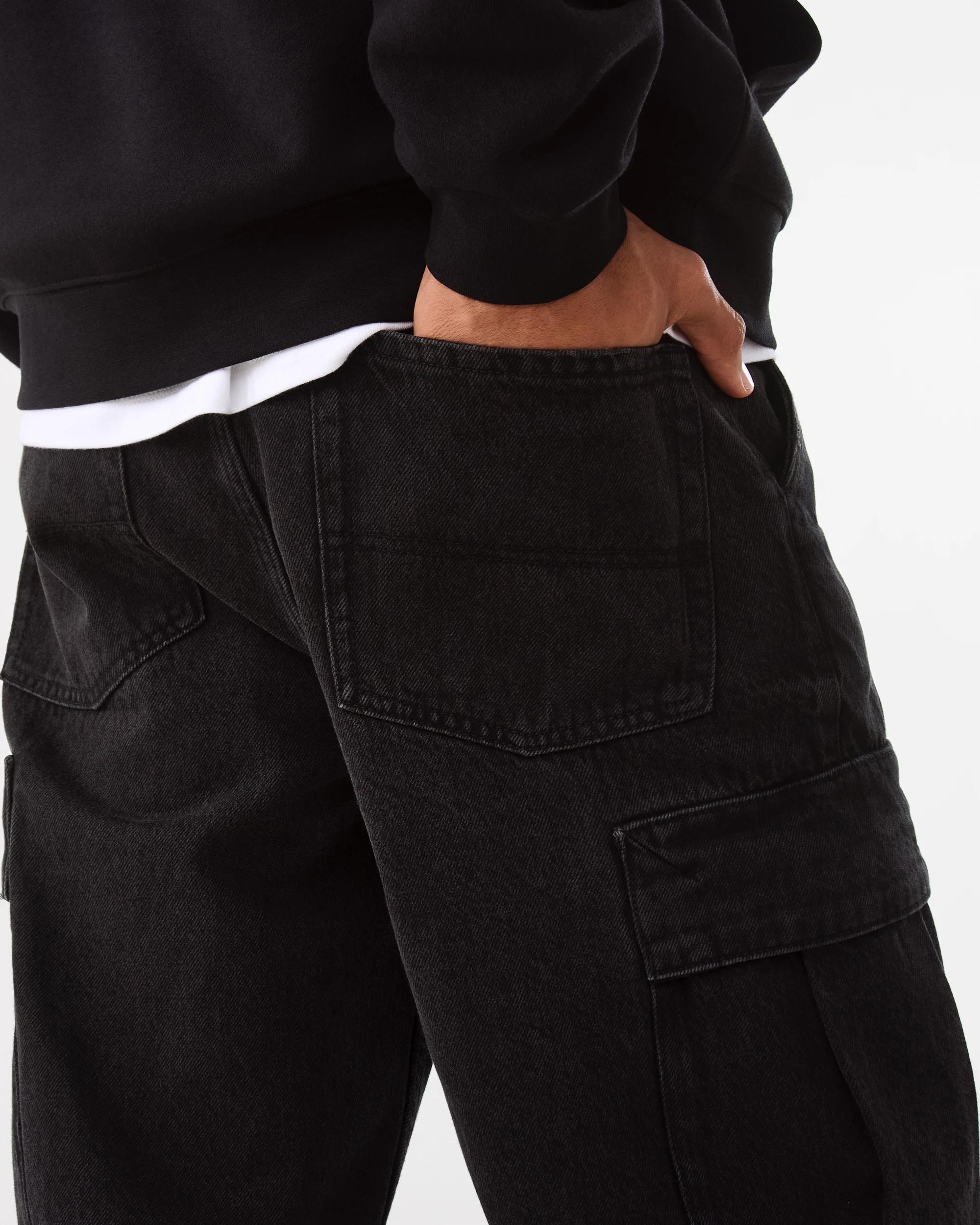 7 Baggy Cargo Jeans Black Wash, 7 of 9