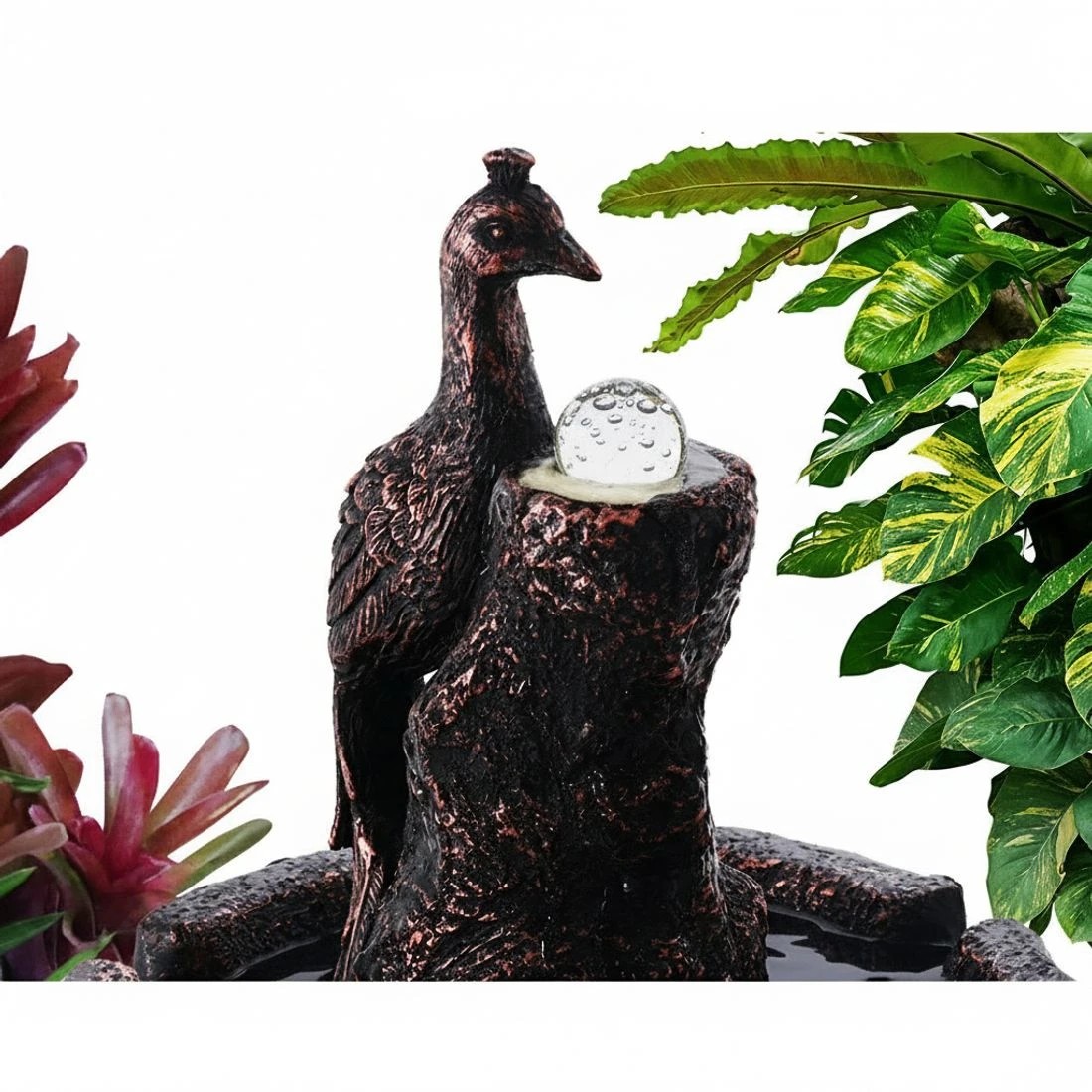 4 Gardeon Solar Water Feature Tier Fountain with Pump Kit Bird Bath 106CM Peacock - Black, 4 of 9