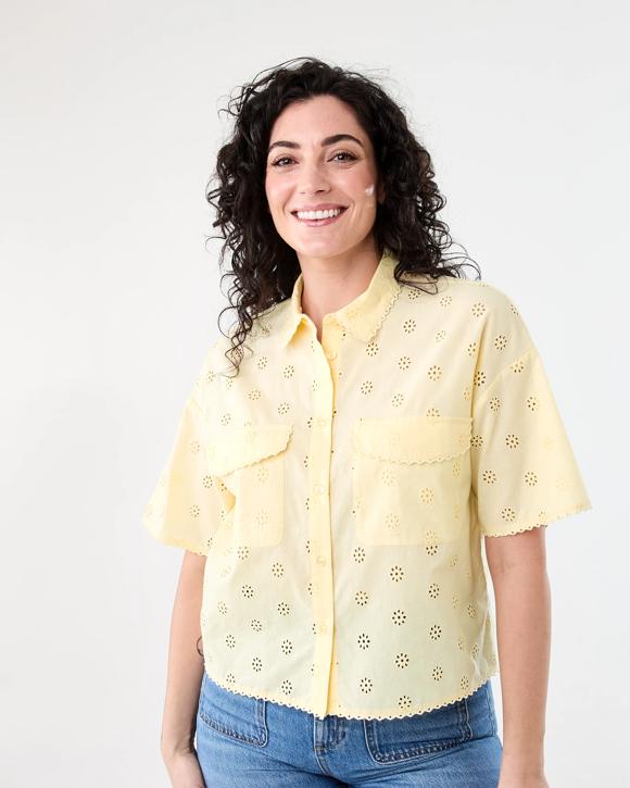 Short Sleeve Broderie Shirt