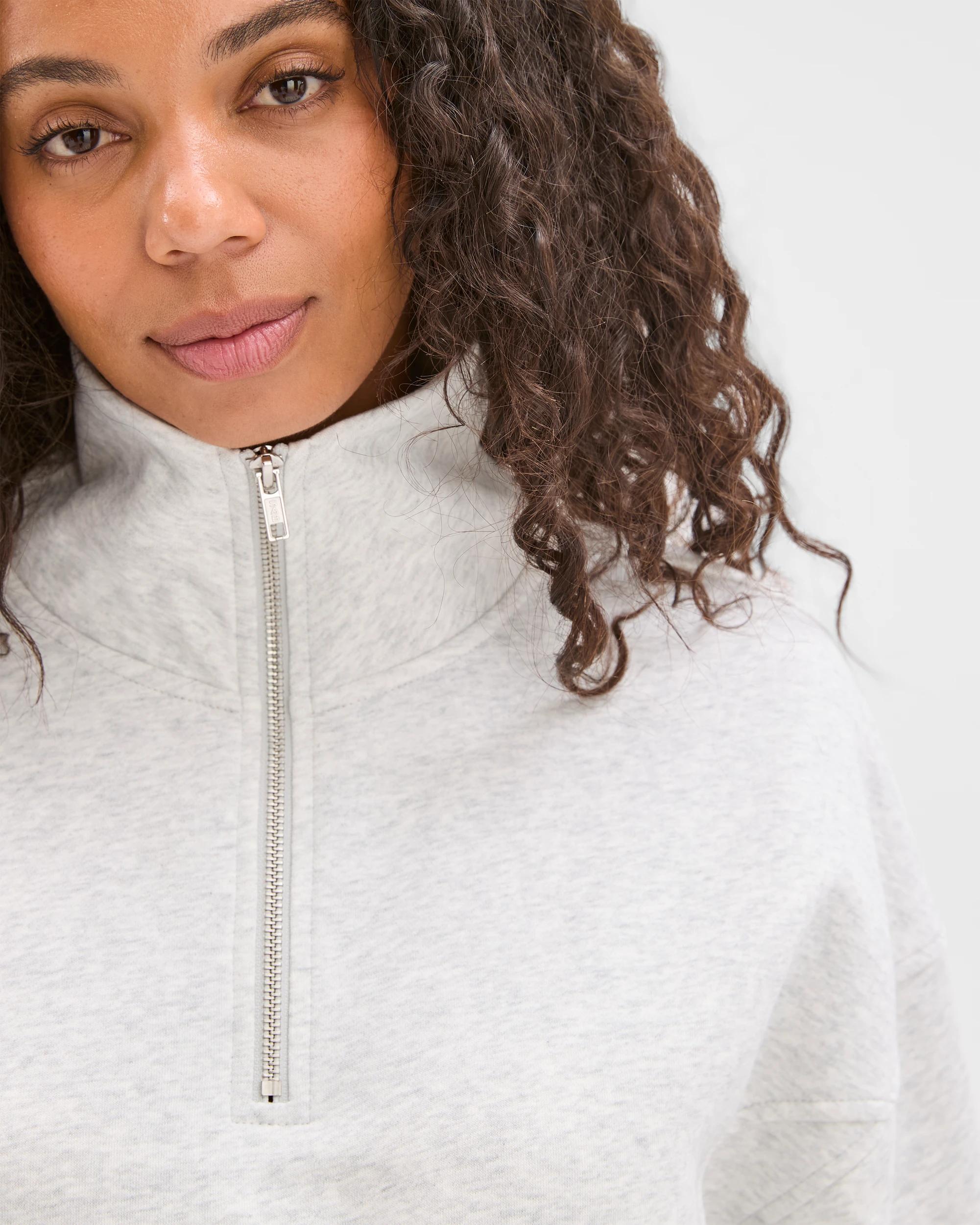 5 Target Woman Australian Cotton Blend 1/4 Zip Fleece Jumper SILVER MARLE, 5 of 5