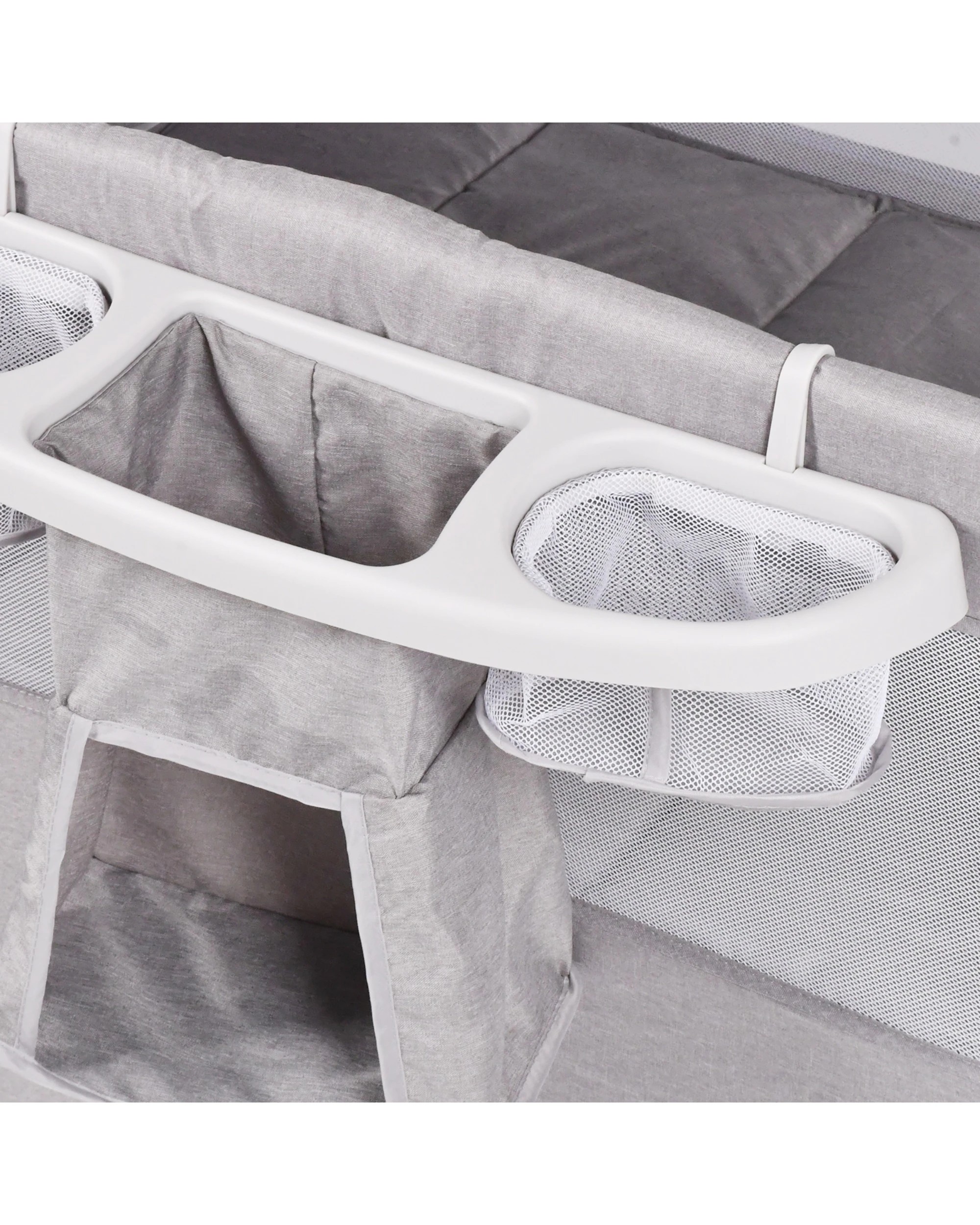 5 Advwin Foldable Baby Portacot with Diaper Changer Bedside Crib with Mattress Bassinet Playard with Musical Bell Hanging, 5 of 10
