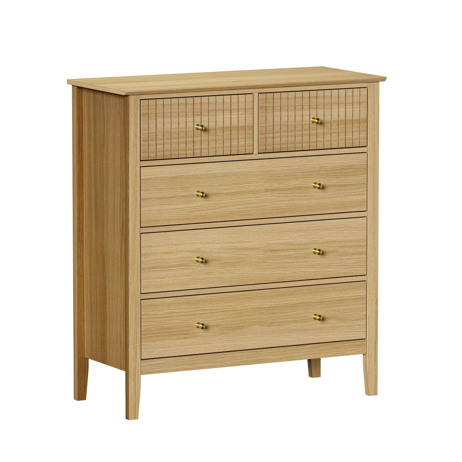 7 Oikiture 5 Chest Of Drawers Dresser Storage Cabinet Tallboy
 - Natural, 7 of 10