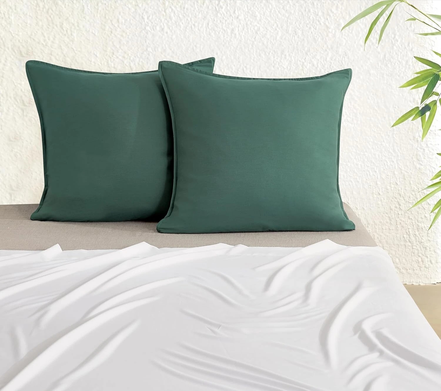 2 Gioia Casa 2-Pack Bamboo Microfibre European Pillowcases Soft Hypoallergenic - Green, 2 of 4