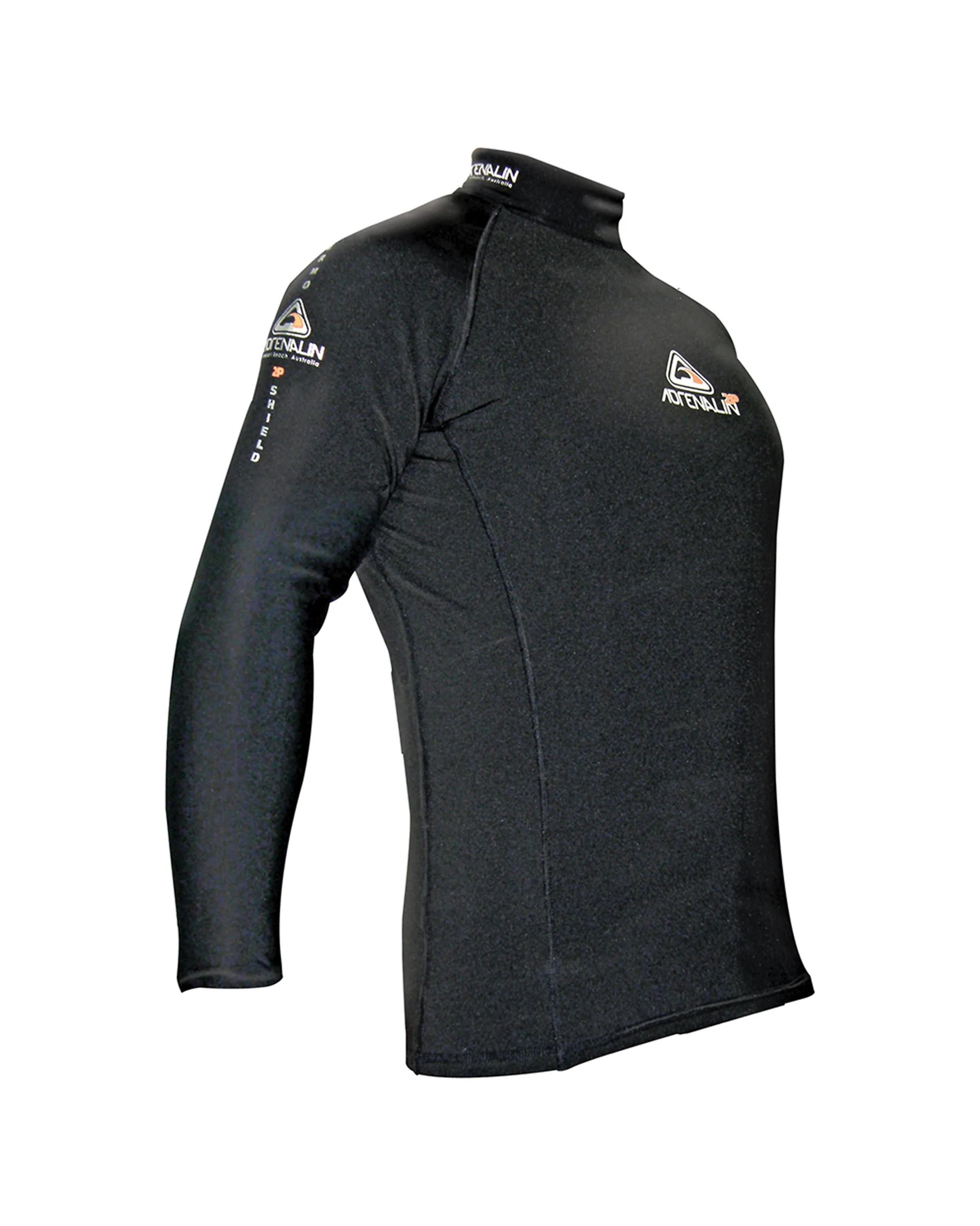 1 Adrenalin 2P Thermo Shield Long Sleeve Rash Top UPF 50+ - M - Black BLACK, 1 of 2