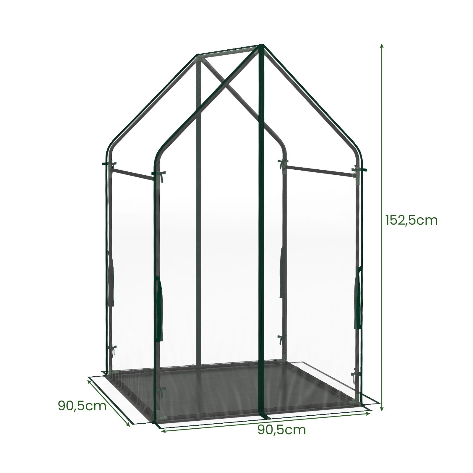 2 Costway Mini Green House Waterproof Bottom Mat Portable Greenhouse Plant Tent 91x91x155CM, 2 of 4