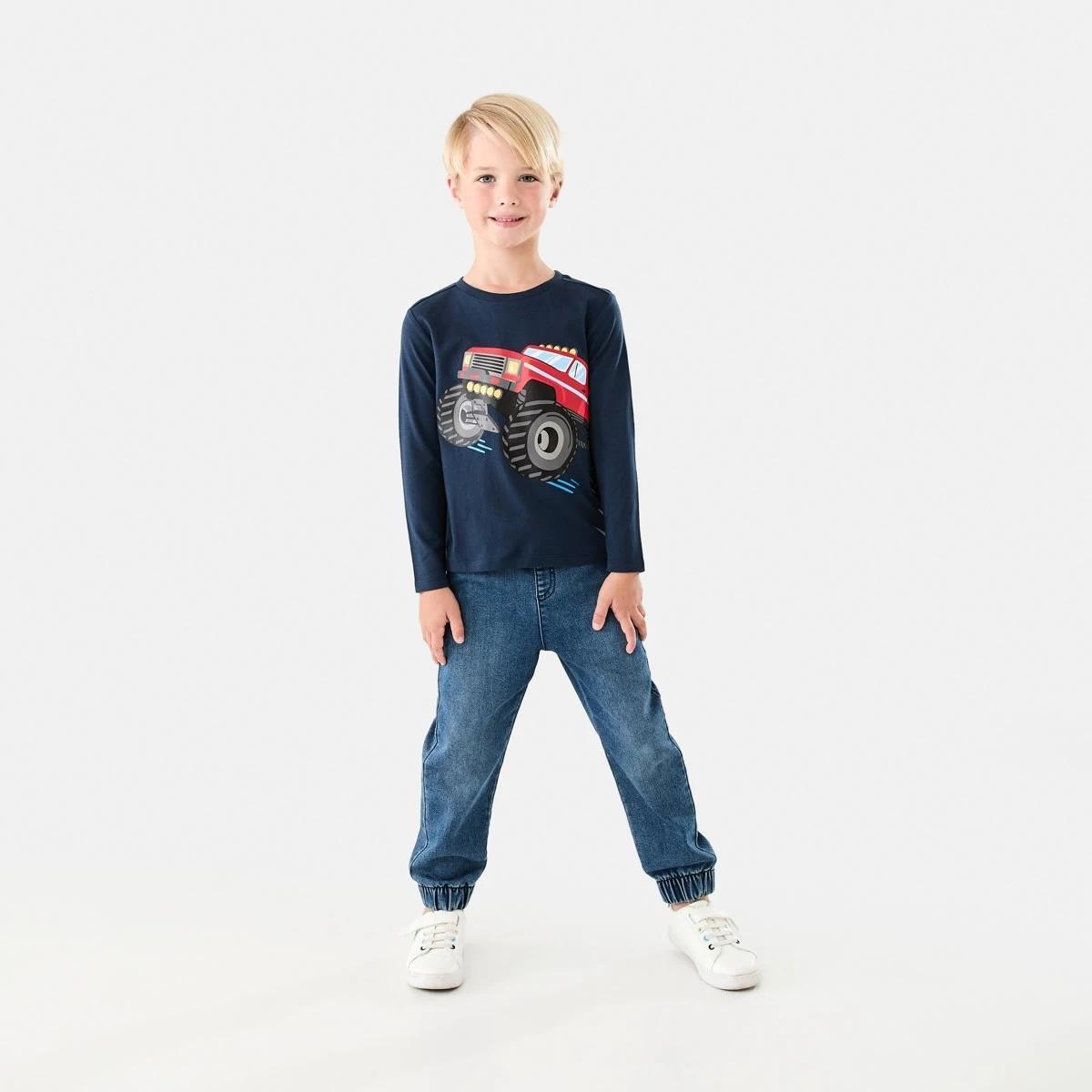 5 Long Sleeve Print T-shirt Blu Monste, 5 of 9