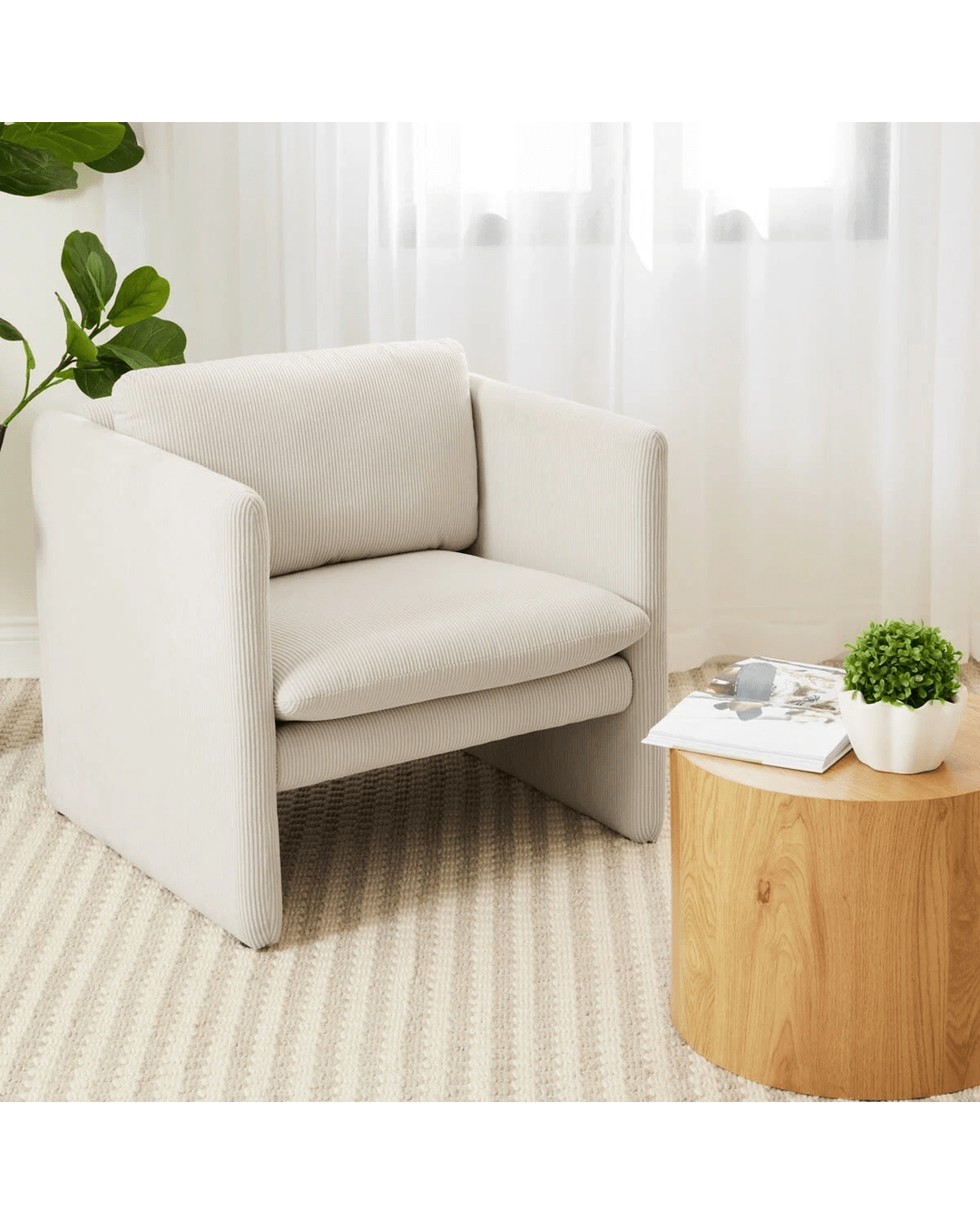 1 Henley Corduroy Lounge Chair, 1 of 10