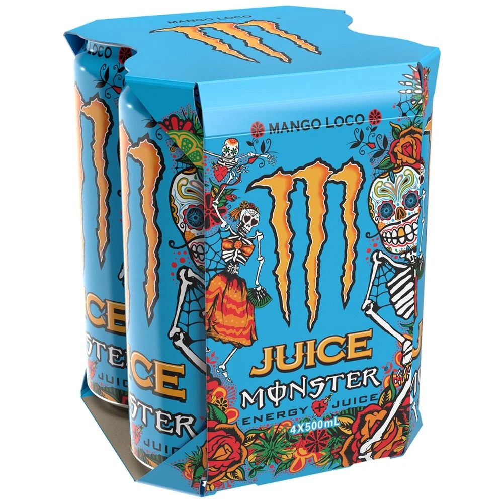 1 Monster Ultra Mango Loco 500mL 4 Pack, 1 of 3