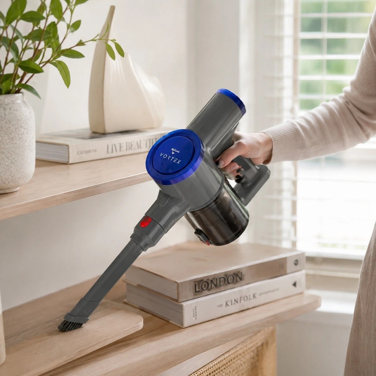 2 MyGenie Vortex Stick Vacuum & Mop, Dust Spotting Tech, HEPA, Cordless - Blue, 2 of 10