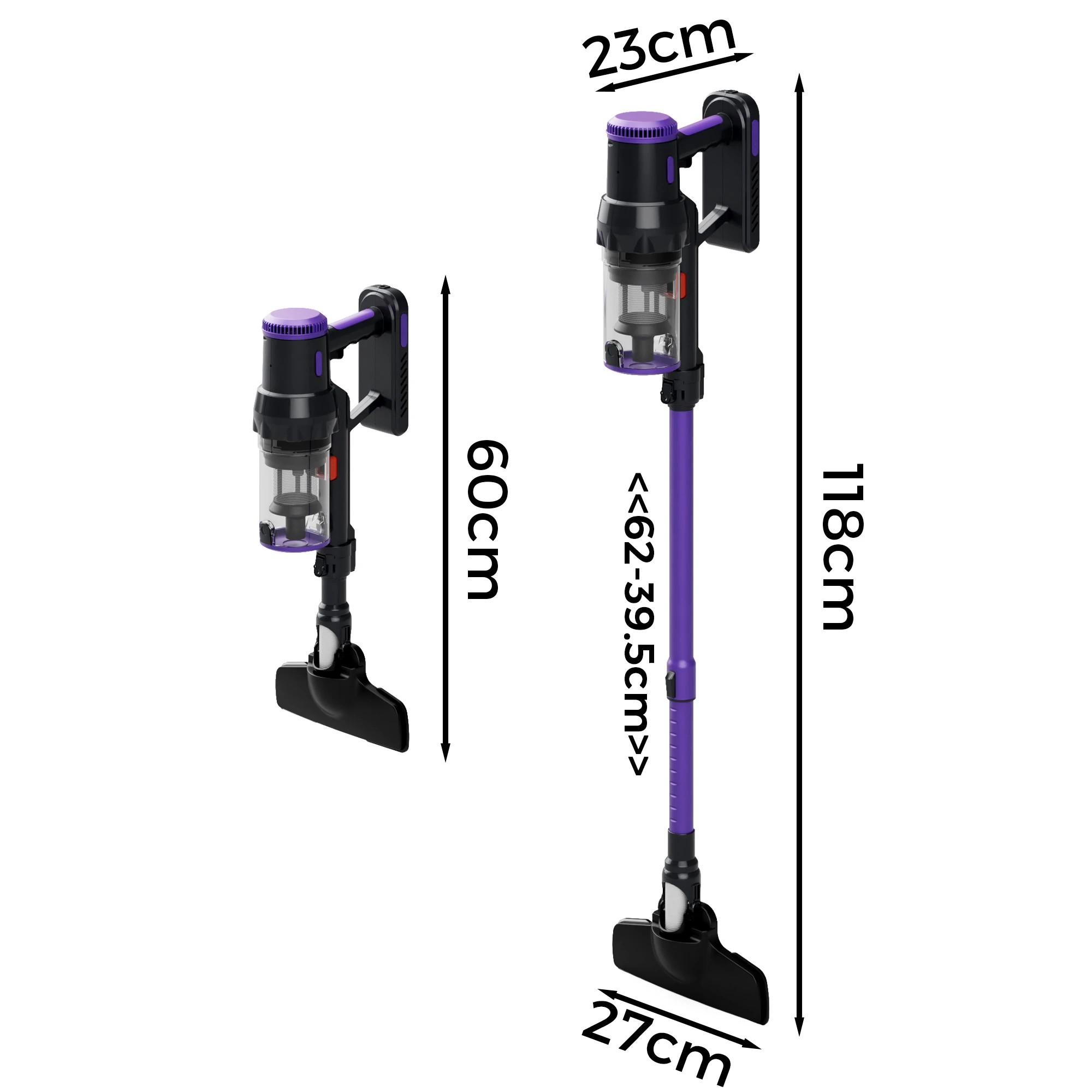 2 Advwin 20Kpa Vacuum Cleaner Lightweight Stick Vacuum with Wall Mount 0.9L Dust Cup 5M Cord - Purple, 2 of 7