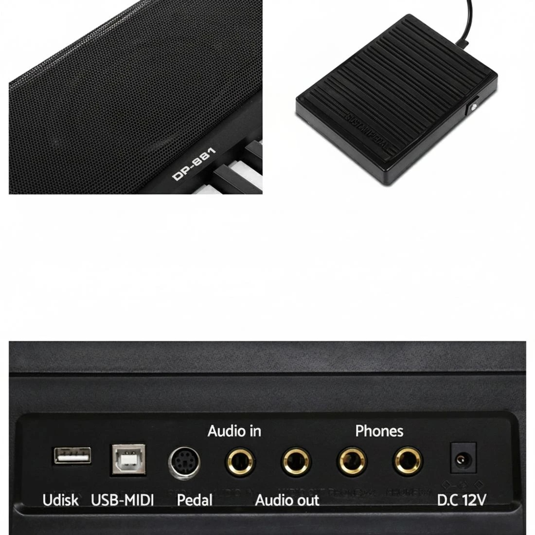 5 Alpha 88 Keys Electronic Piano Keyboard Digital Electric w/ Stand Sustain Pedal - Black, 5 of 6
