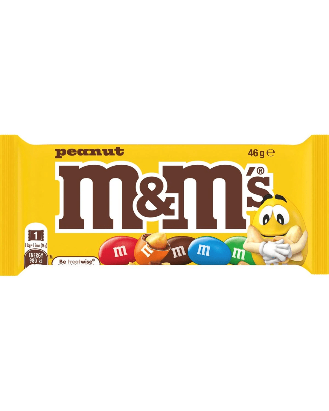 1 M&M's Peanut Milk Chocolate Singles Bag 46g, 1 of 6