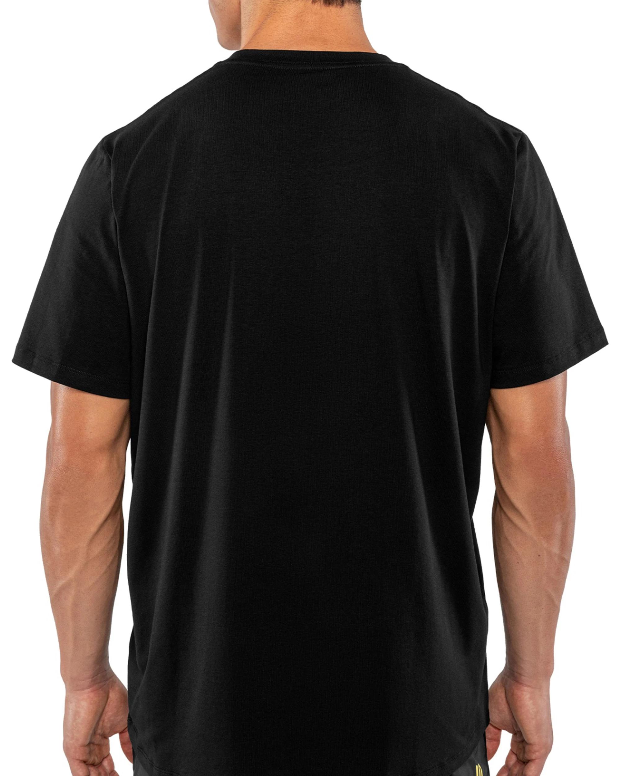 2 SKINS Activewear Mens Short Sleeves Cotton Tee Quick Dry BLACK, 2 of 4