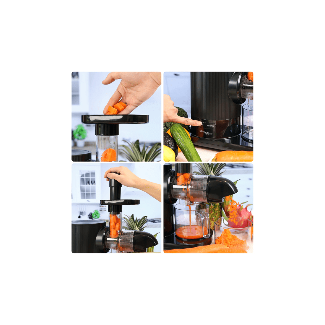 4 Lennox 36.5cm Cold Press Slow Juicer/fruit/juice Healthy Drink Maker 150w - Black, 4 of 9