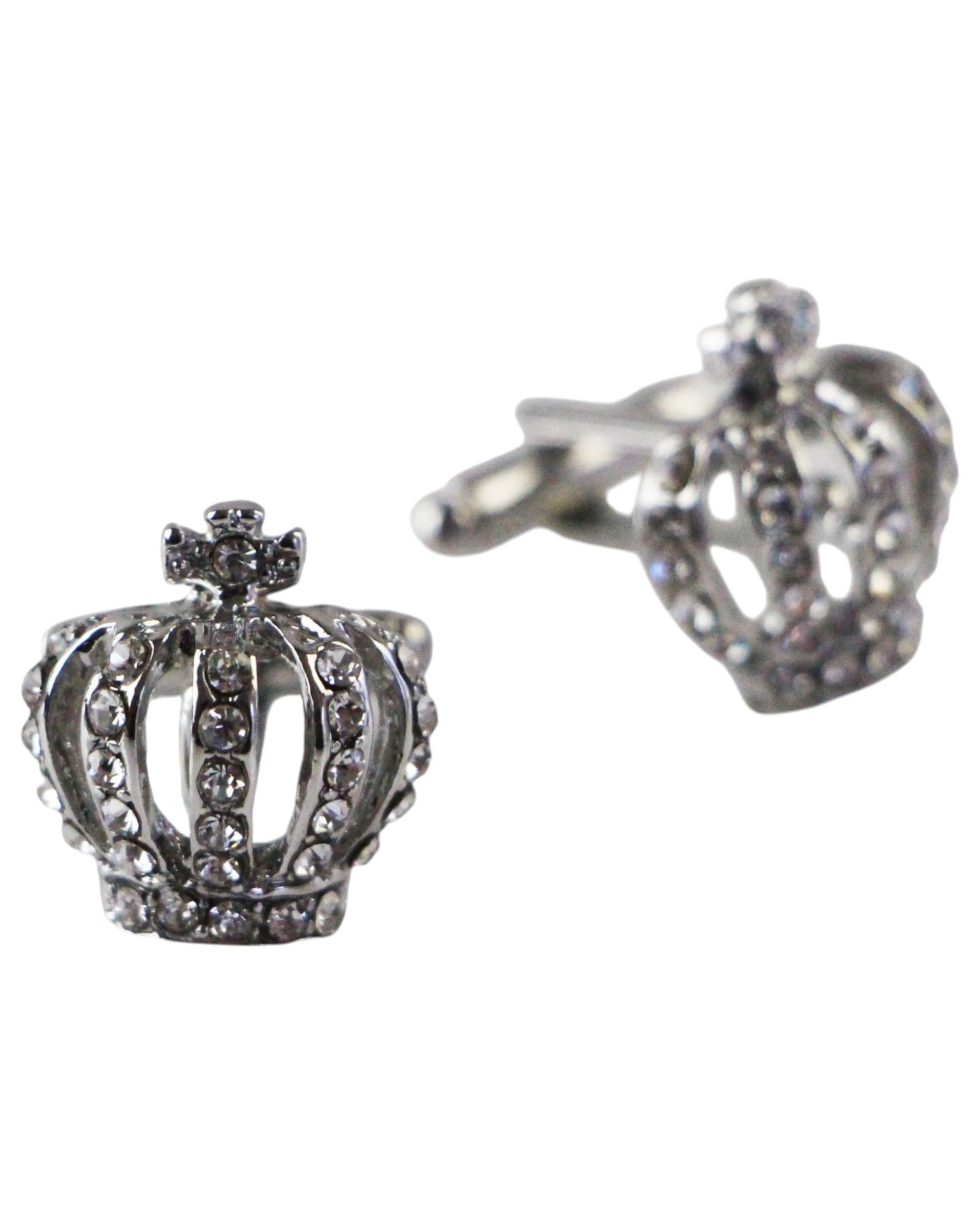 1 Zasel Mens Crown Cufflinks - Silver, 1 of 1