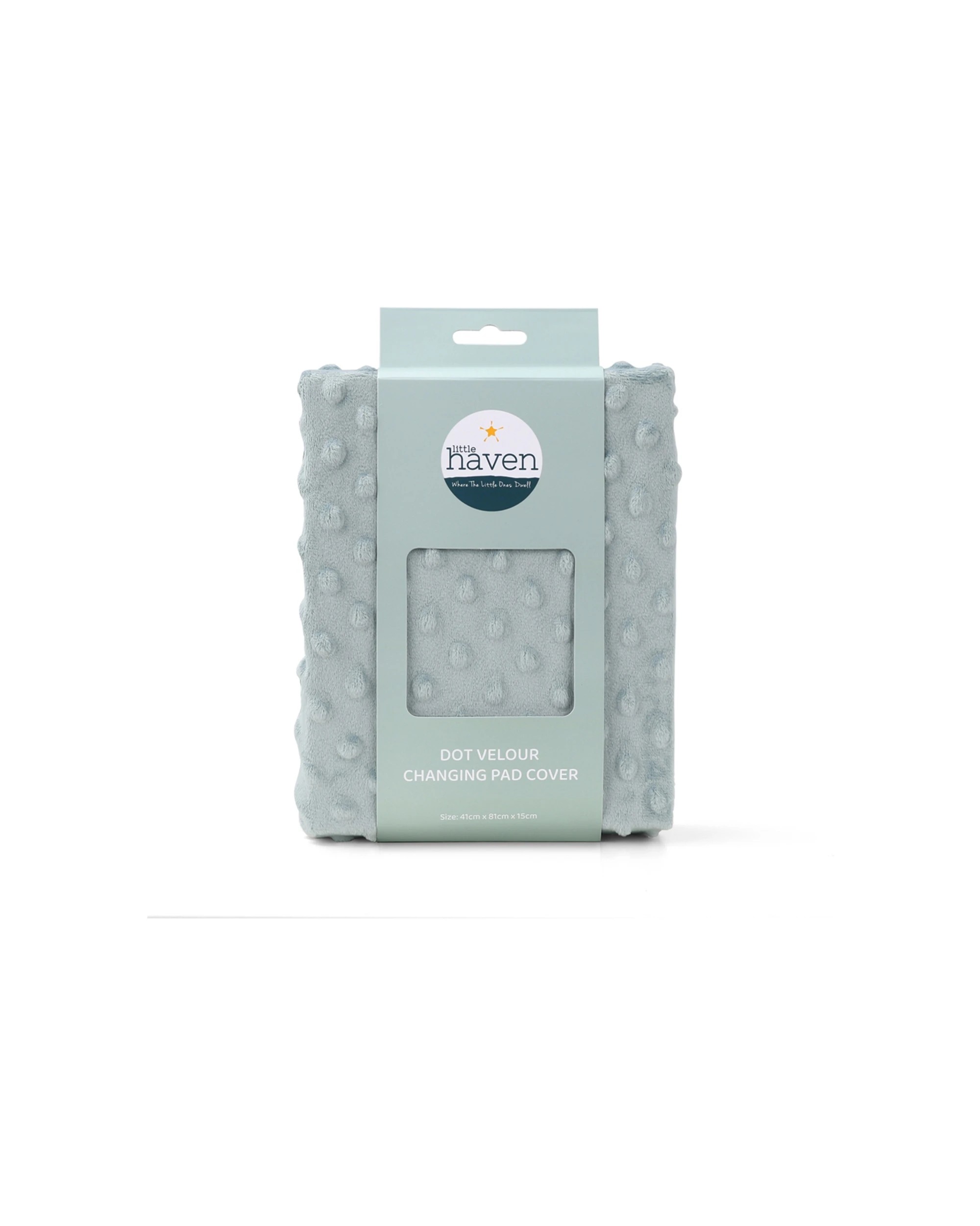 1 Little Haven Velour Dot Changing Pad Cover Super Soft Machine Washable - Blue, 1 of 3