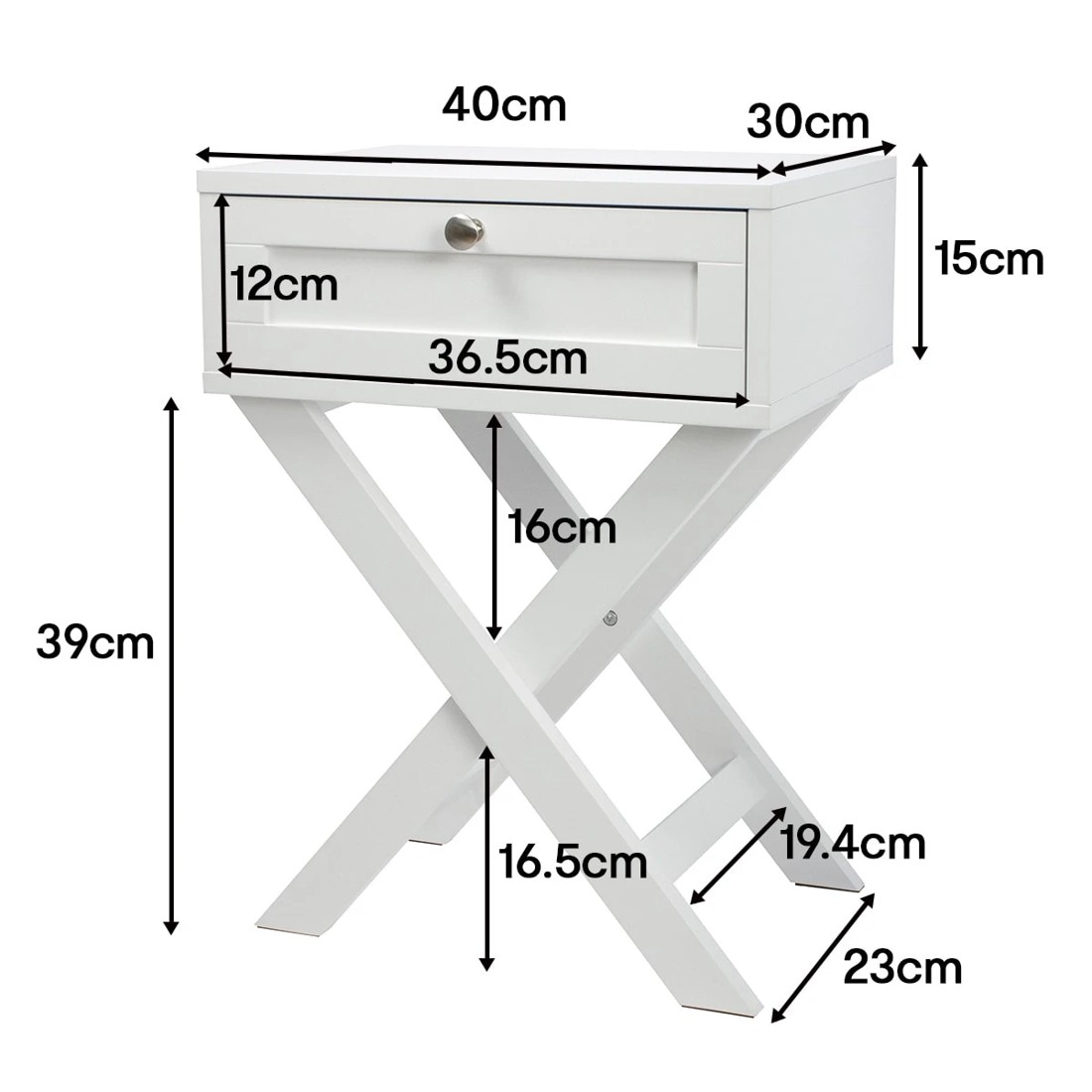 8 Hamptons Bedside Table with Drawer, 8 of 9