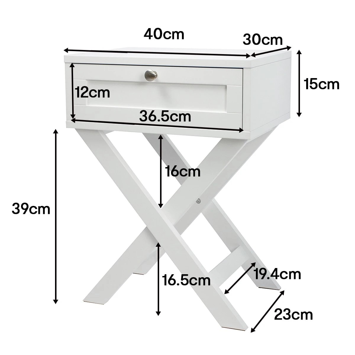 8 Hamptons Bedside Table with Drawer, 8 of 9