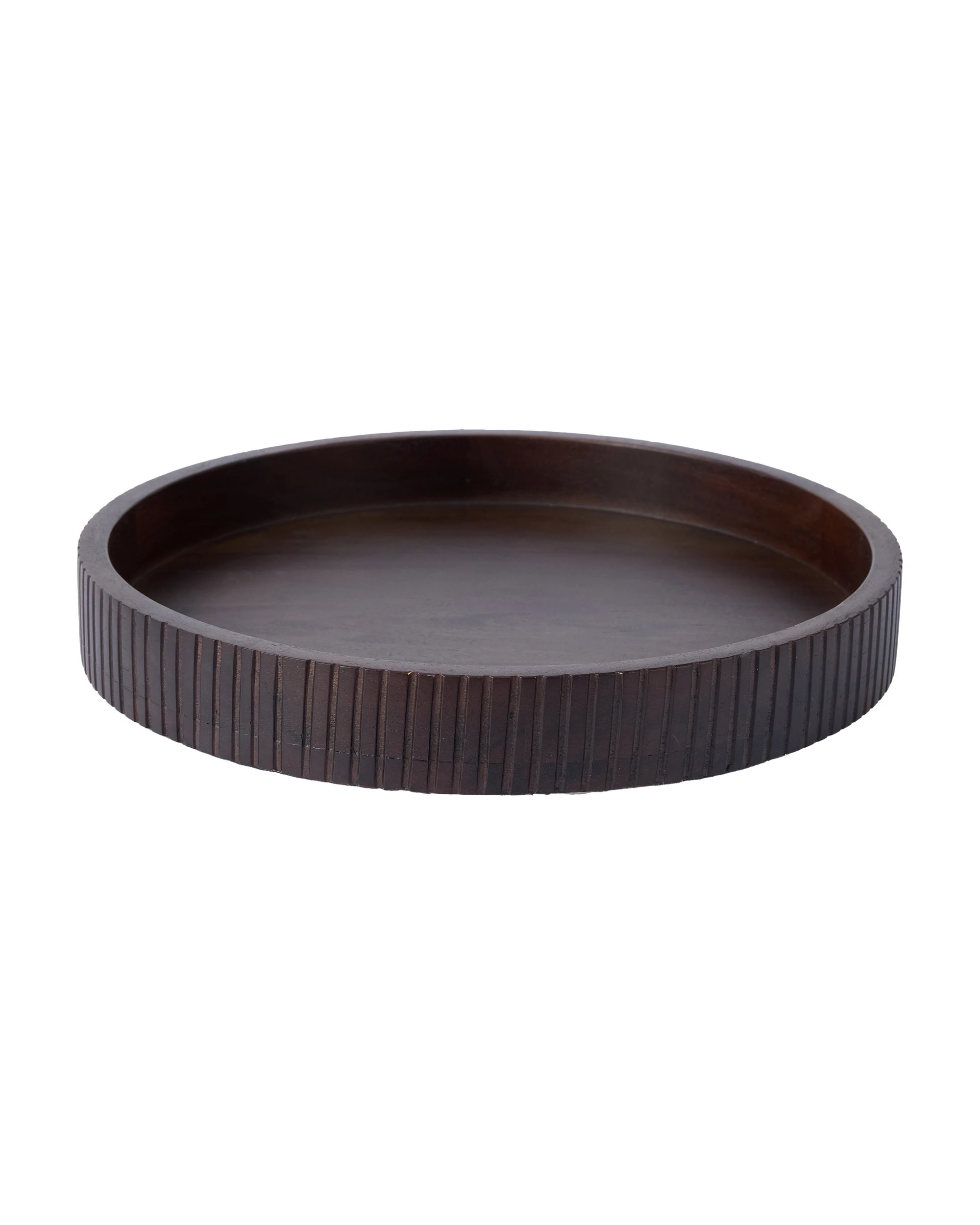 2 Round Walnut Decor Tray, 2 of 6