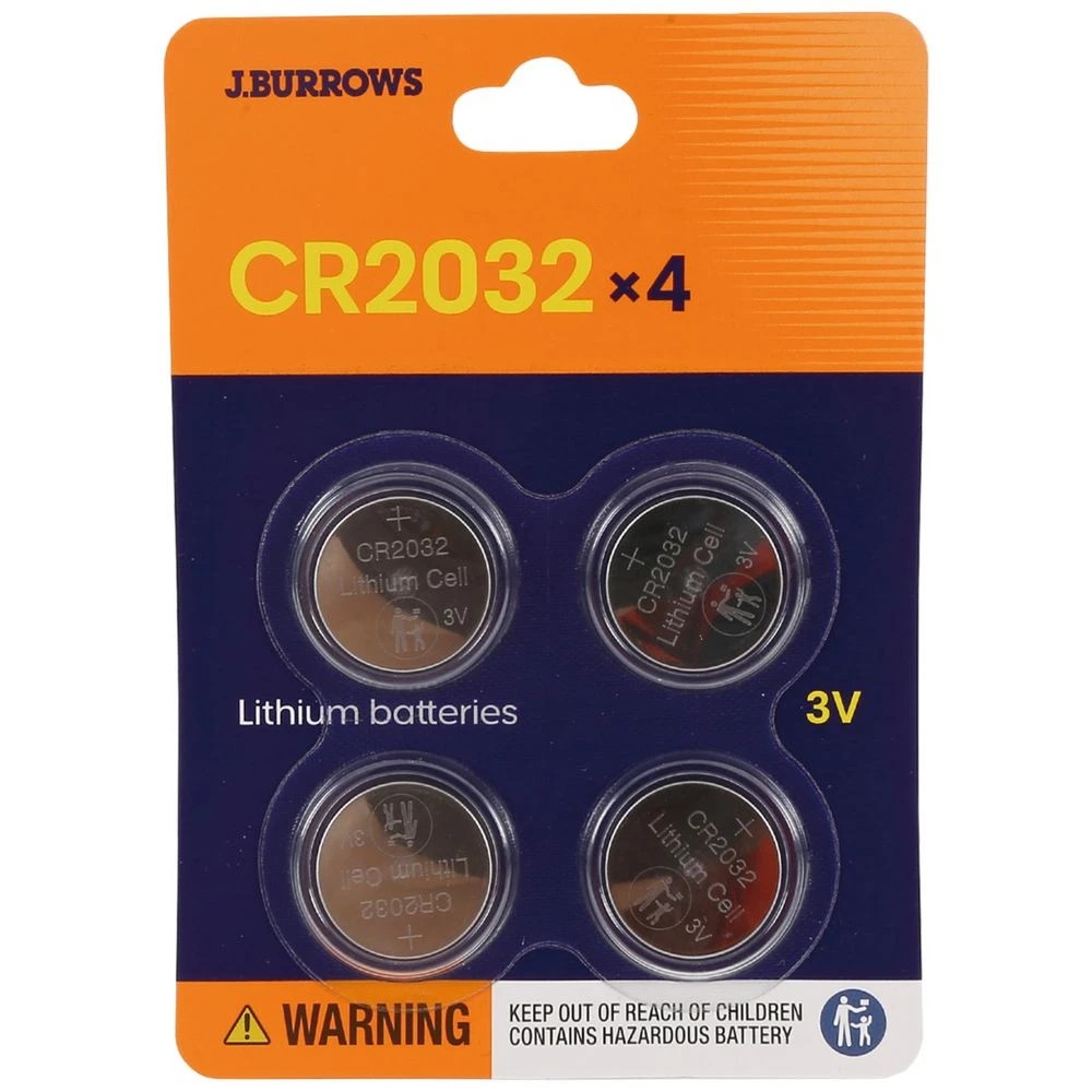 1 J.Burrows CR 2032 Button Batteries 4 Pack, 1 of 7